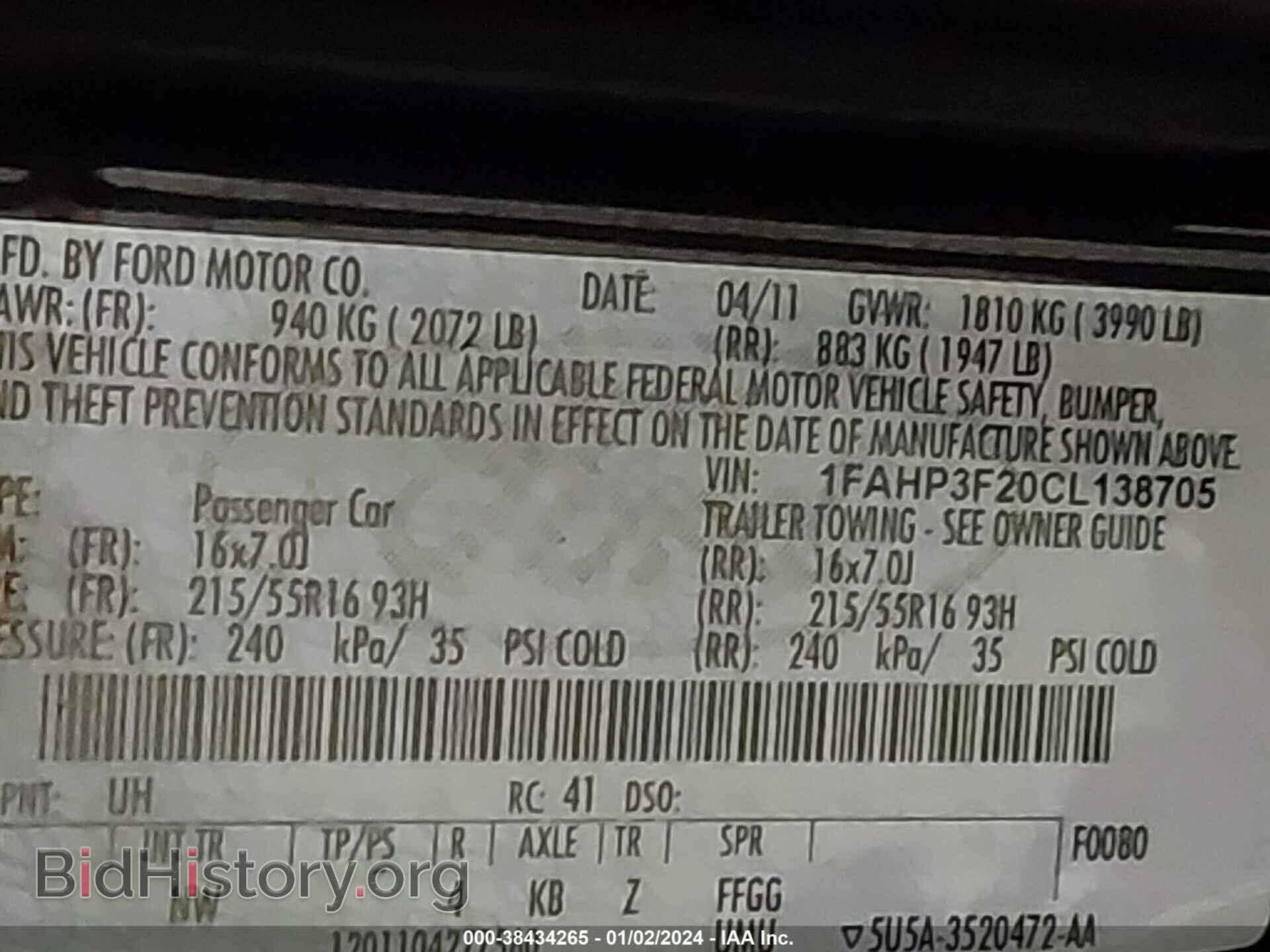 2012 FORD FOCUS - VIN: 1FAHP3F20CL138705 - Photo 9