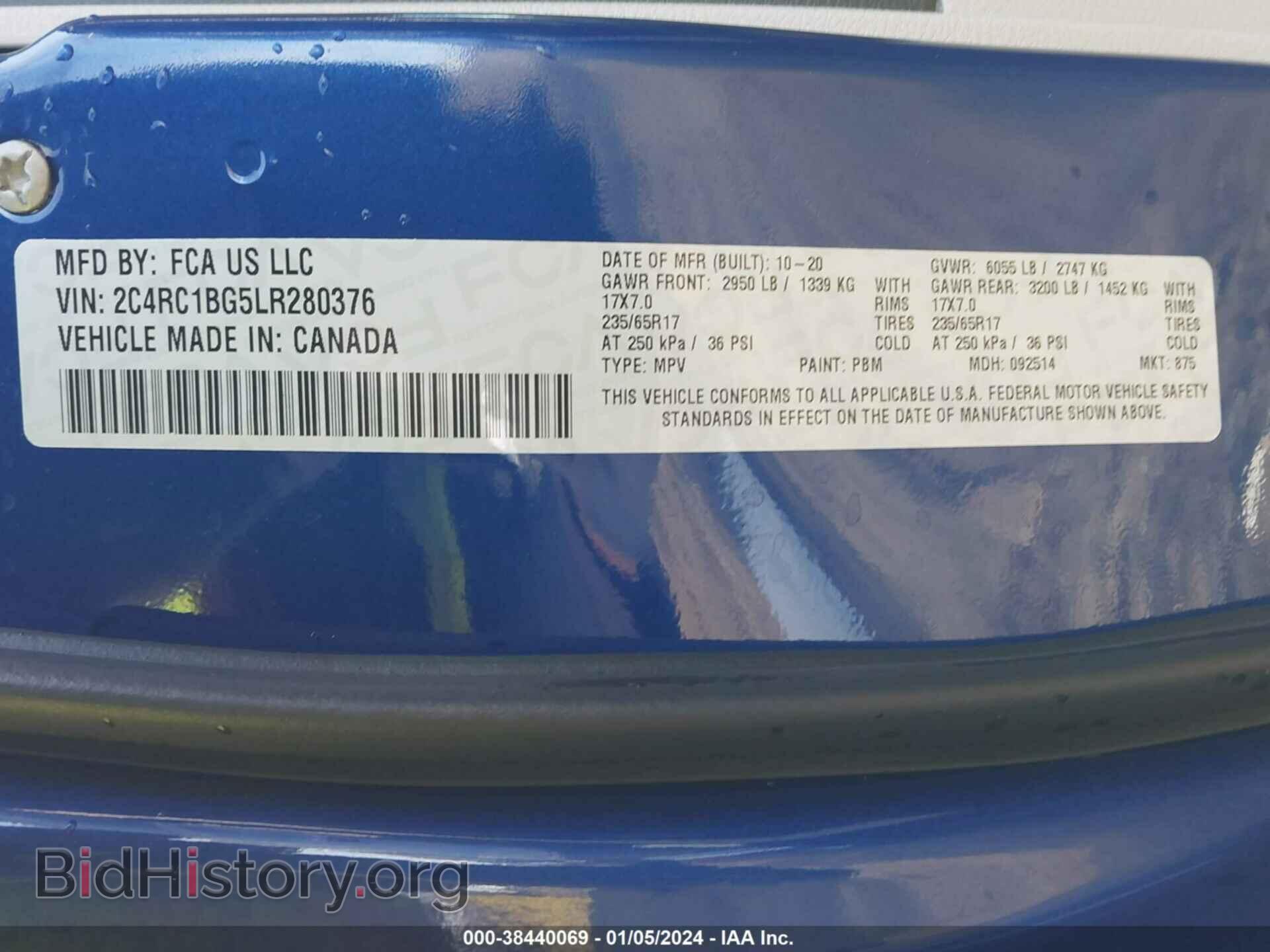 2020 CHRYSLER PACIFICA - VIN: 2C4RC1BG5LR280376 - Photo 9