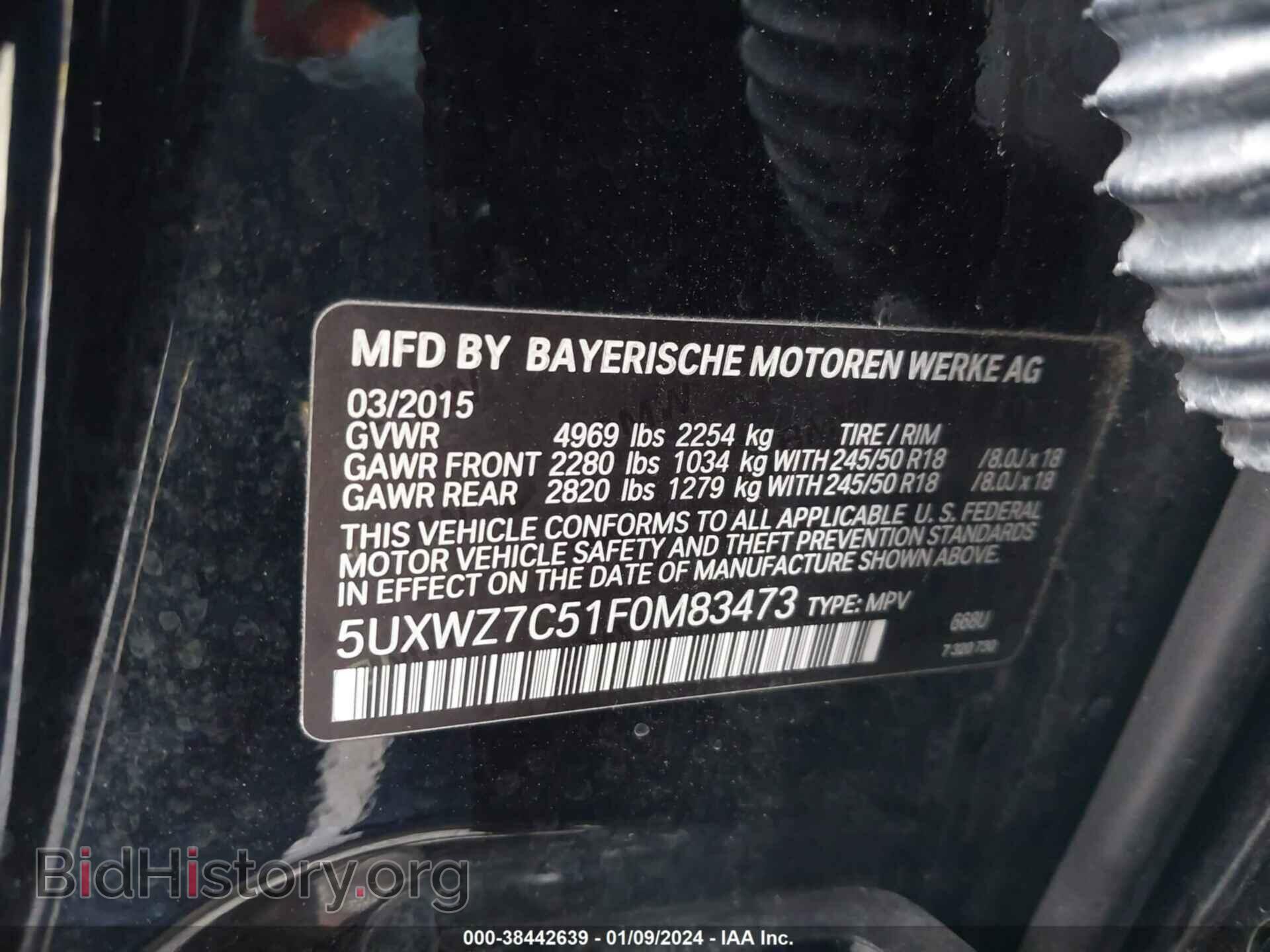 2015 BMW X3 - VIN: 5UXWZ7C51F0M83473 - Фото 9