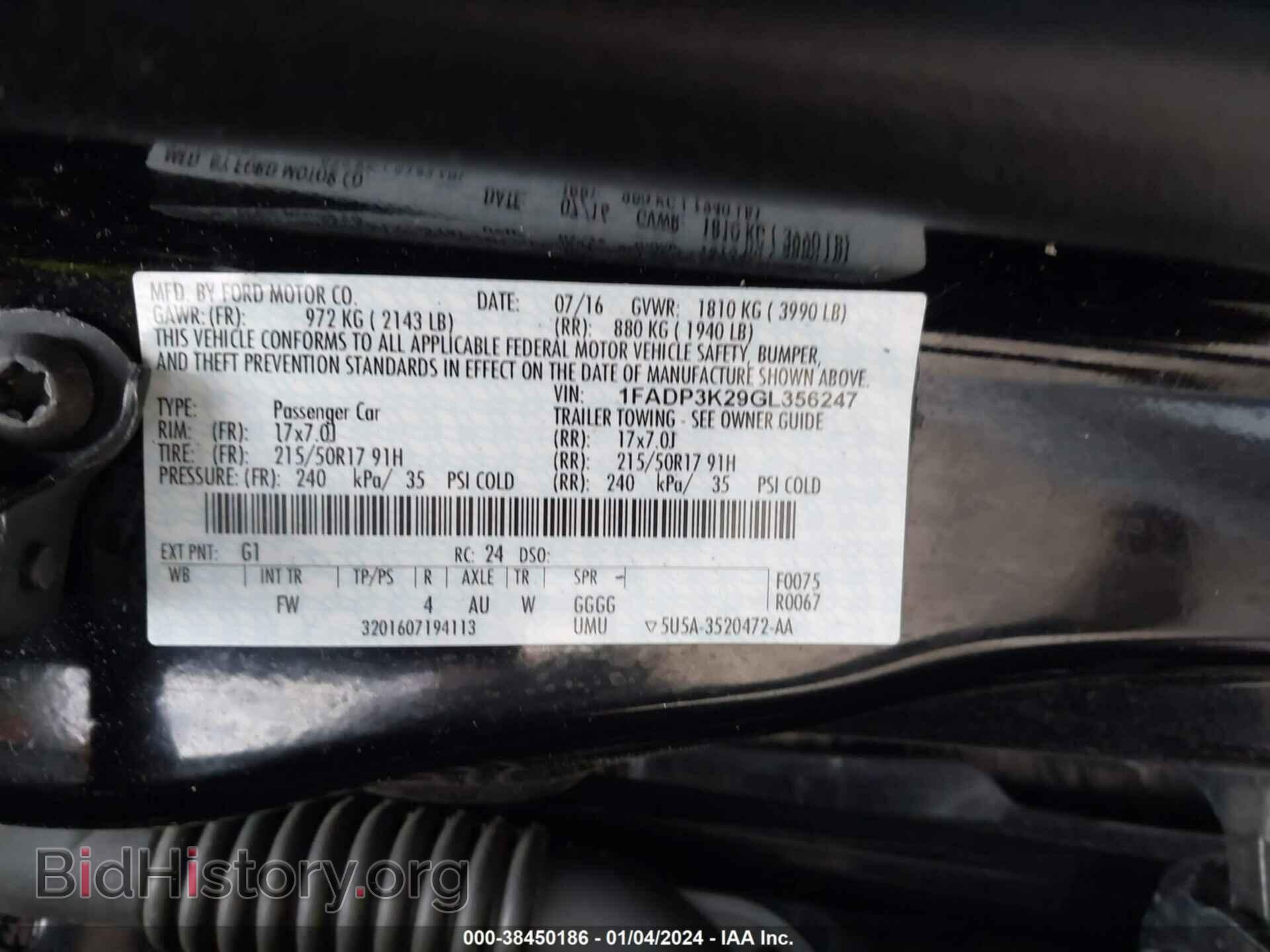 2016 FORD FOCUS - VIN: 1FADP3K29GL356247 - Фото 9