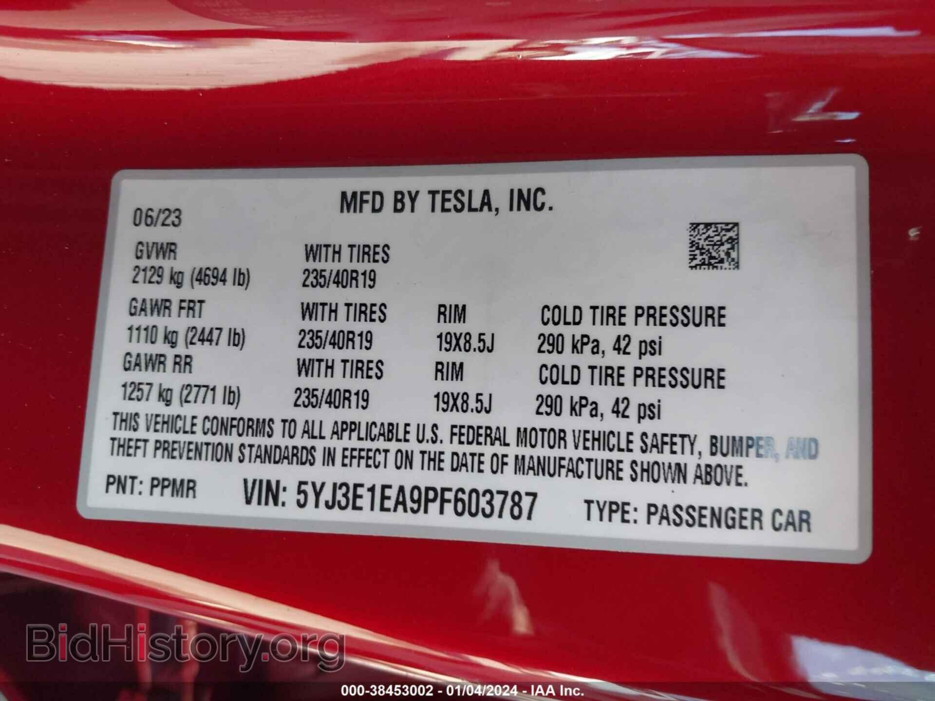 2023 TESLA MODEL 3 - VIN: 5YJ3E1EA9PF603787 - Фото 9