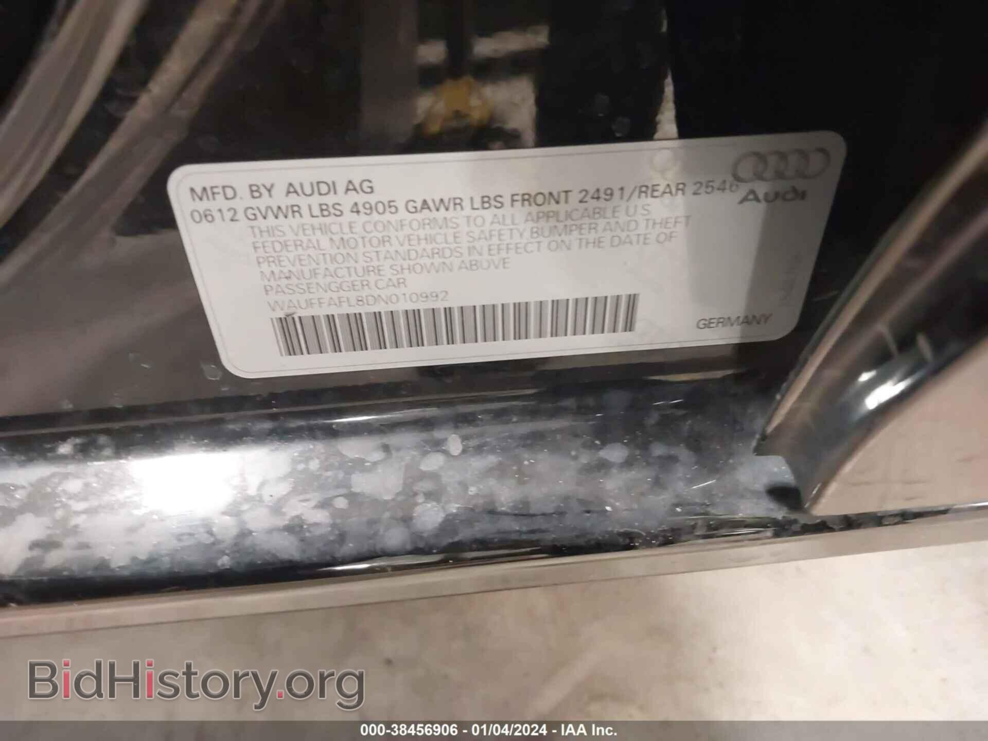 2013 AUDI A4 - VIN: WAUFFAFL8DN010992 - Фото 9