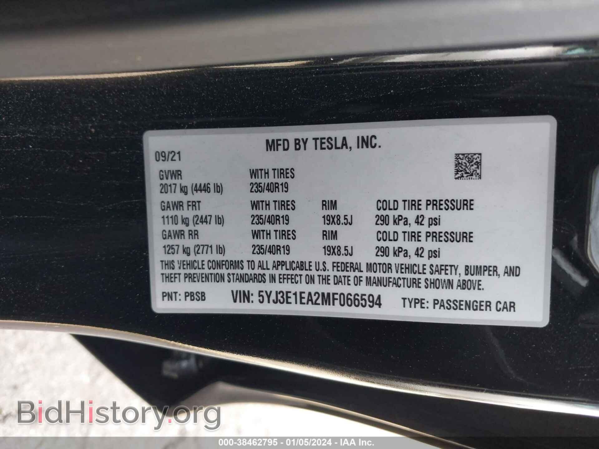 2021 TESLA MODEL 3 - VIN: 5YJ3E1EA2MF066594 - Photo 9