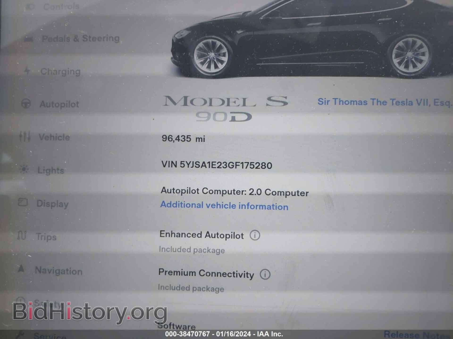 2016 TESLA MODEL S - VIN: 5YJSA1E23GF175280 - Photo 9