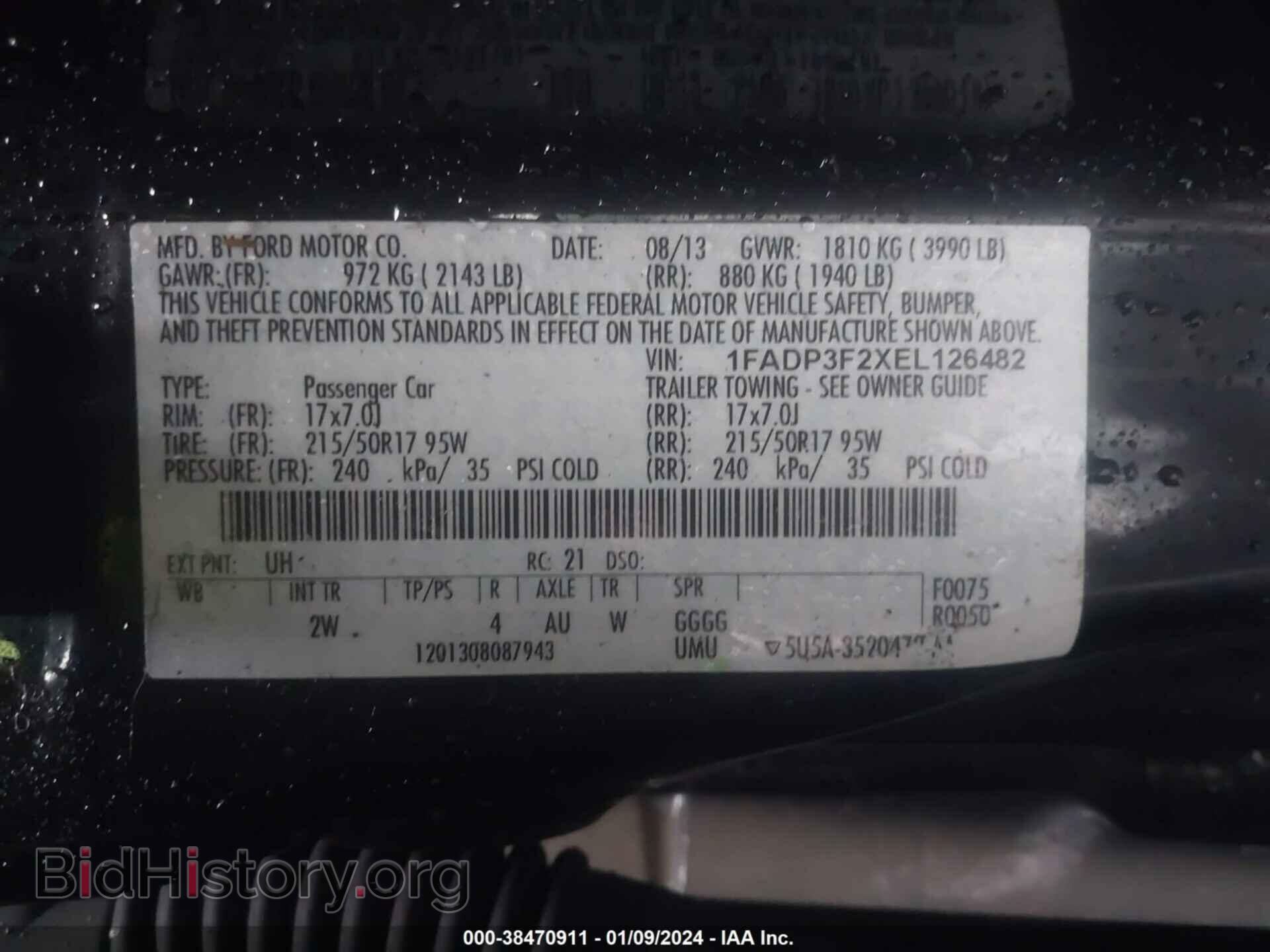 2014 FORD FOCUS - VIN: 1FADP3F2XEL126482 - Photo 9