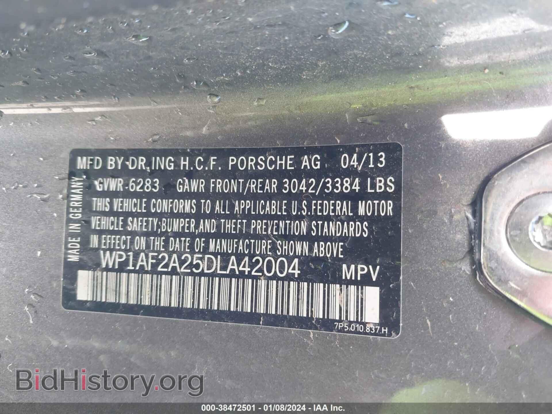 2013 PORSCHE CAYENNE - VIN: WP1AF2A25DLA42004 - Фото 9