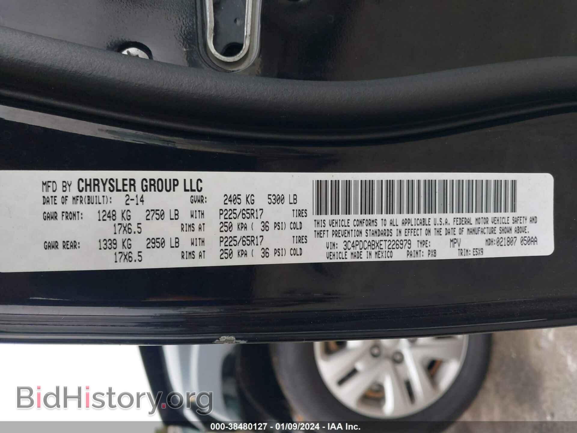 2014 DODGE JOURNEY - VIN: 3C4PDCABXET226979 - Фото 9
