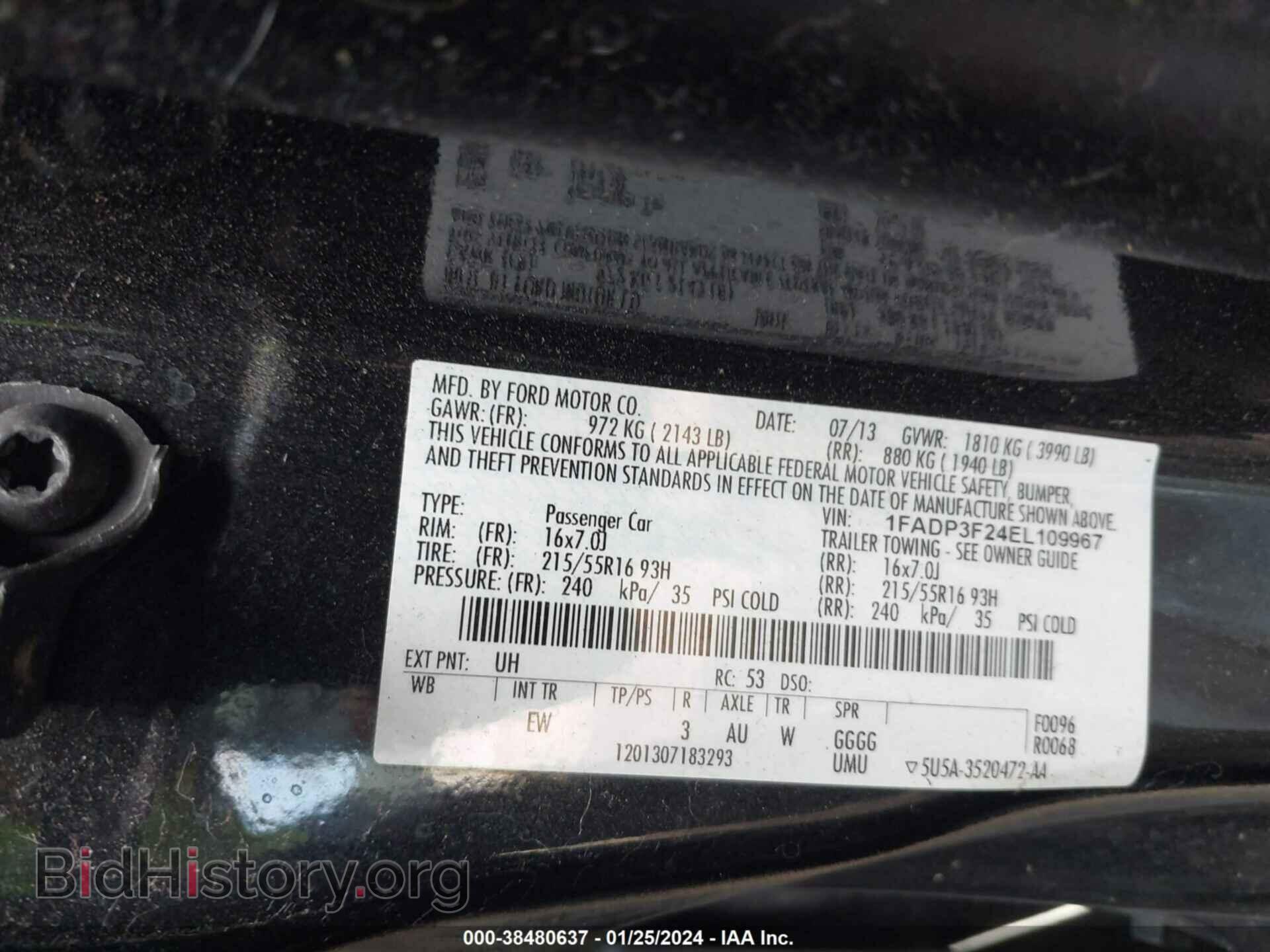 2014 FORD FOCUS - VIN: 1FADP3F24EL109967 - Фото 9