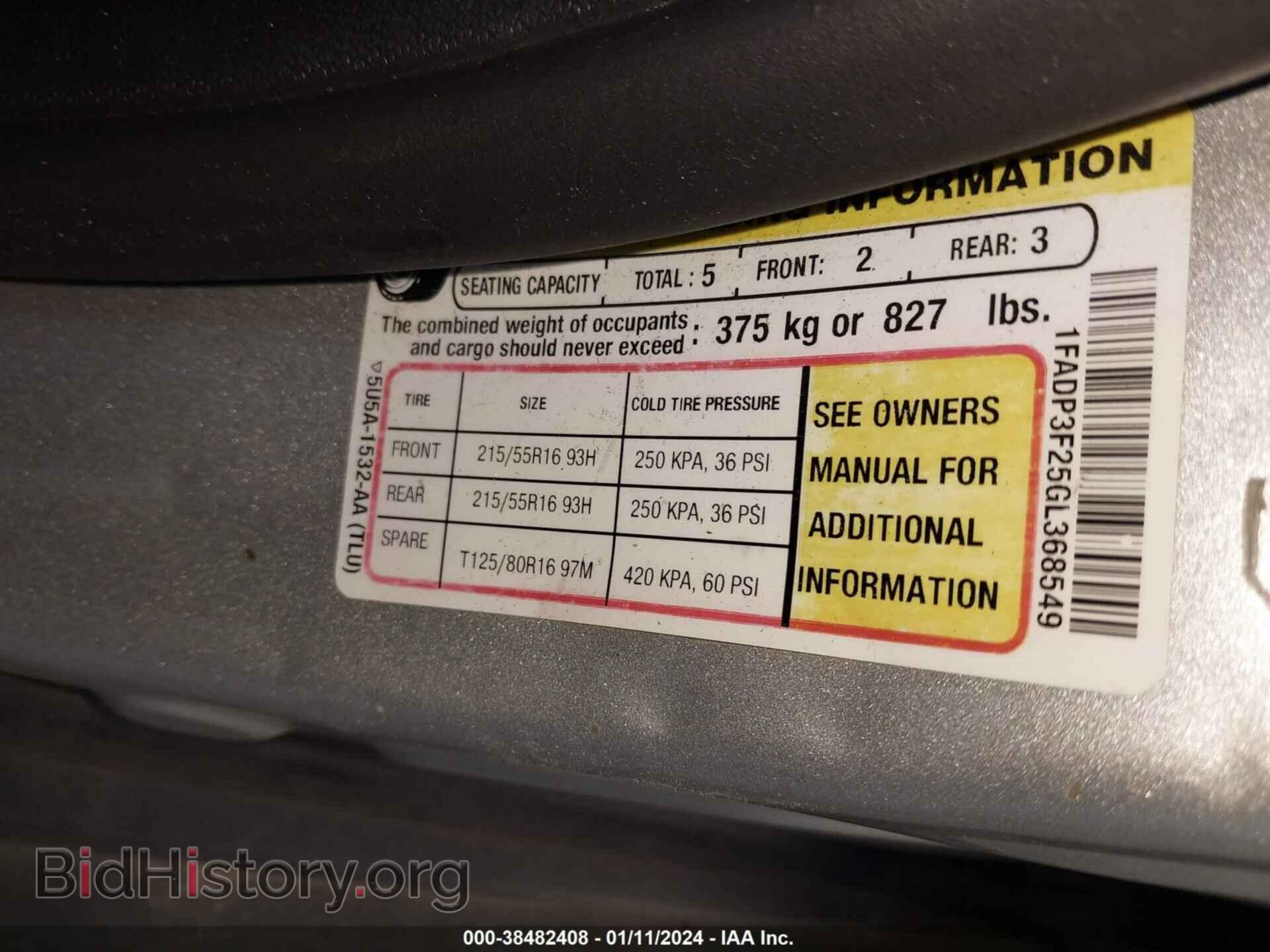 2016 FORD FOCUS - VIN: 1FADP3F25GL368549 - Фото 9