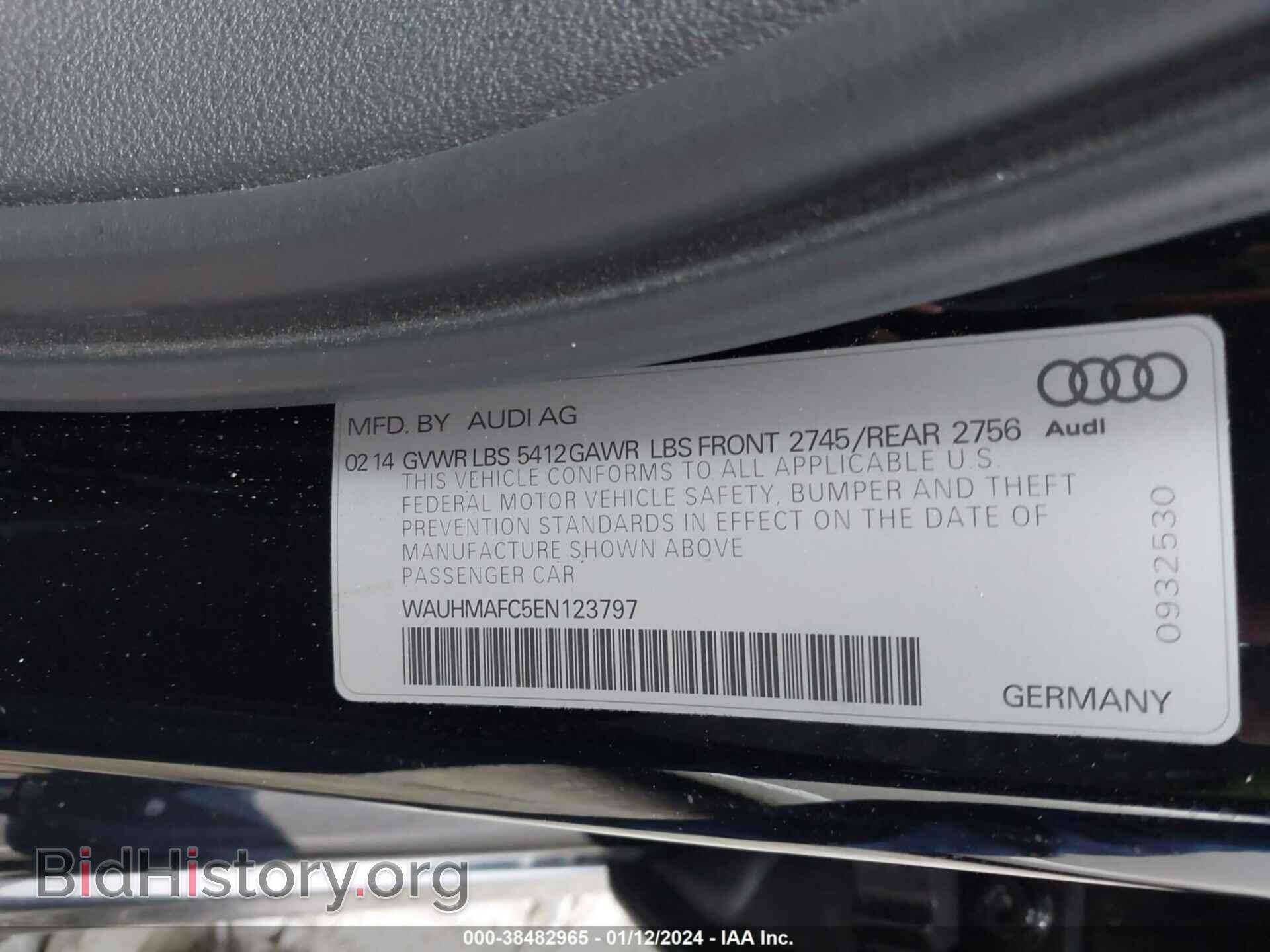 2014 AUDI A6 - VIN: WAUHMAFC5EN123797 - Фото 9