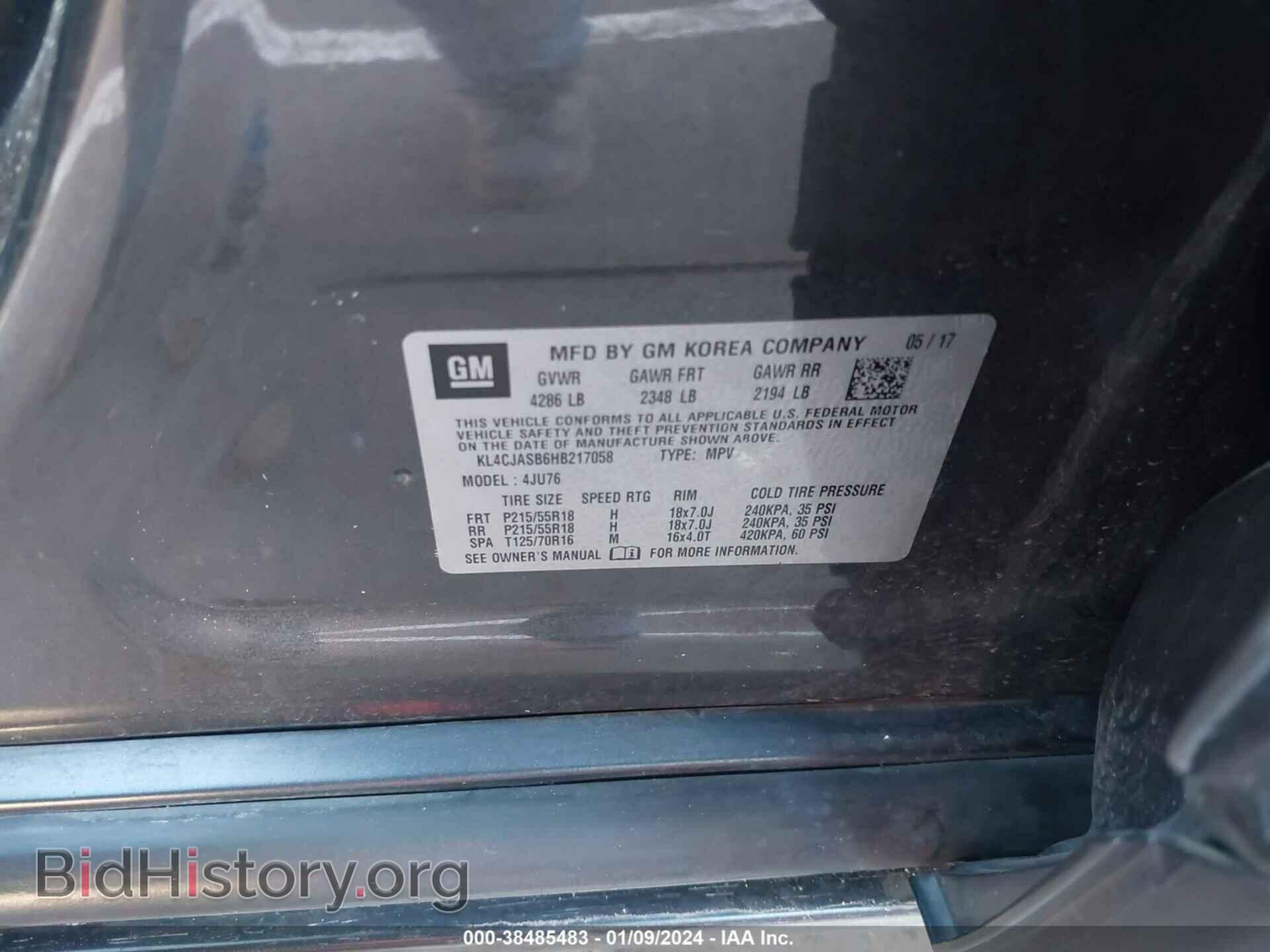 2017 BUICK ENCORE - VIN: KL4CJASB6HB217058 - Фото 9