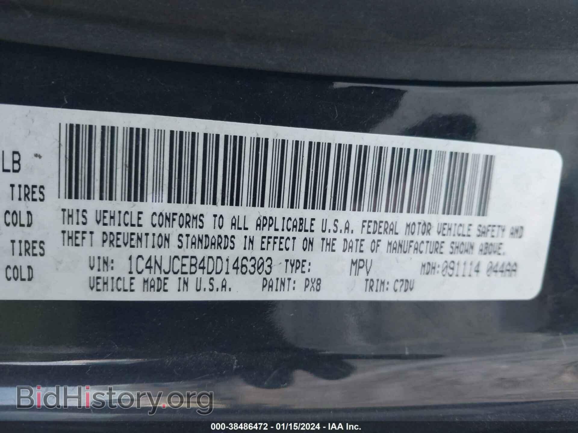 2013 JEEP COMPASS - VIN: 1C4NJCEB4DD146303 - Фото 9