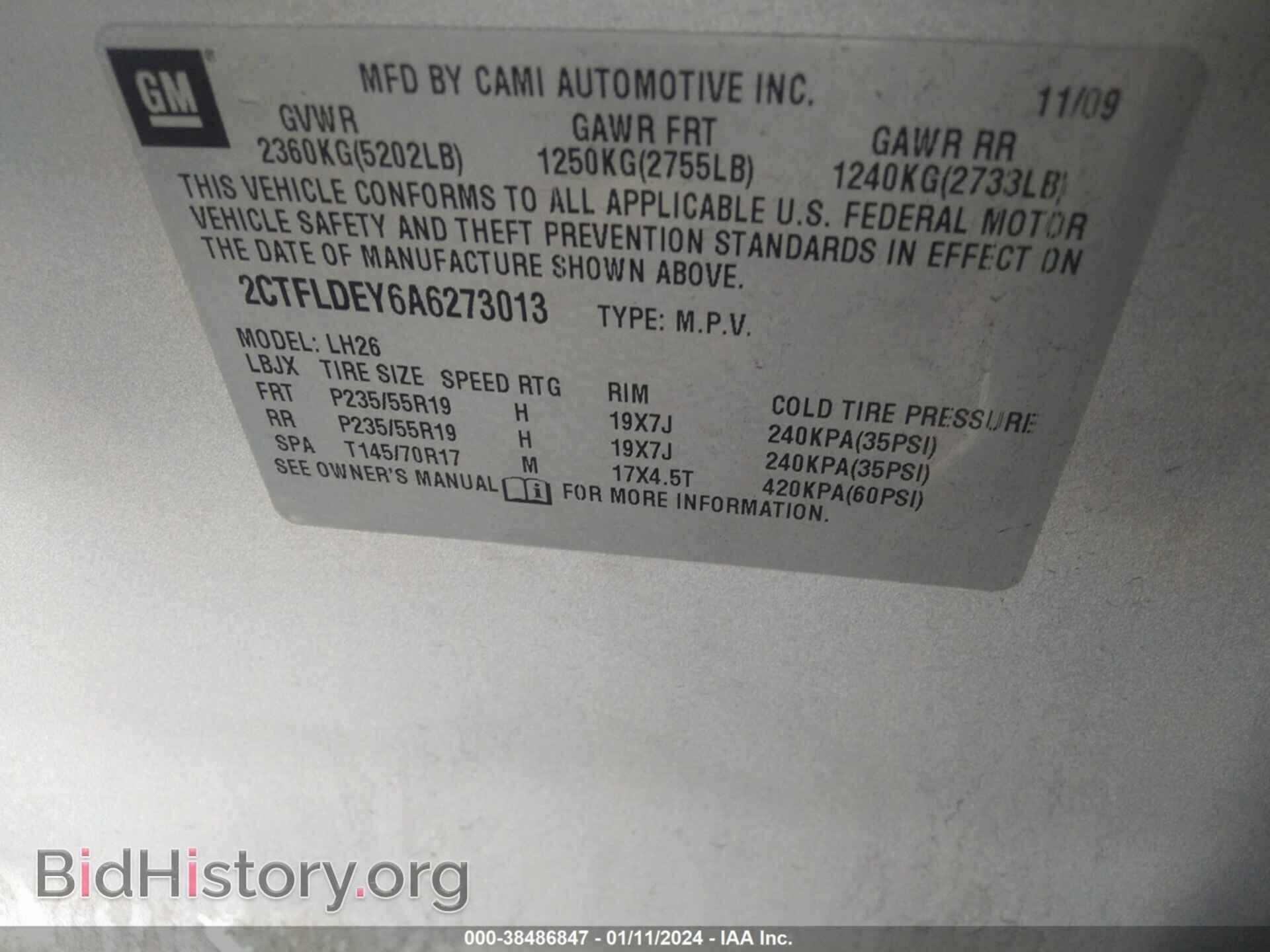 2010 GMC TERRAIN - VIN: 2CTFLDEY6A6273013 - Photo 9