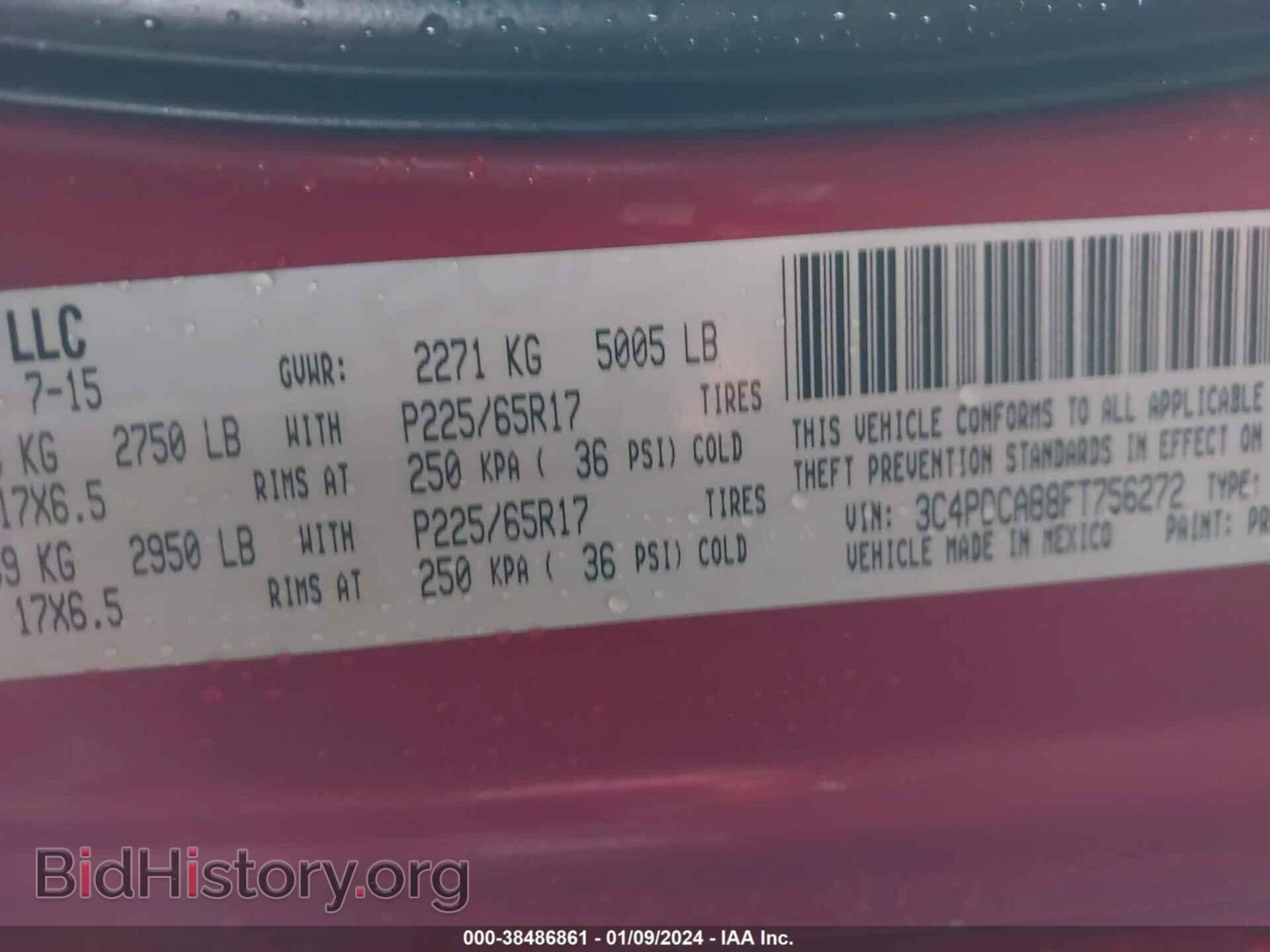 2015 DODGE JOURNEY - VIN: 3C4PDCAB8FT756272 - Фото 9