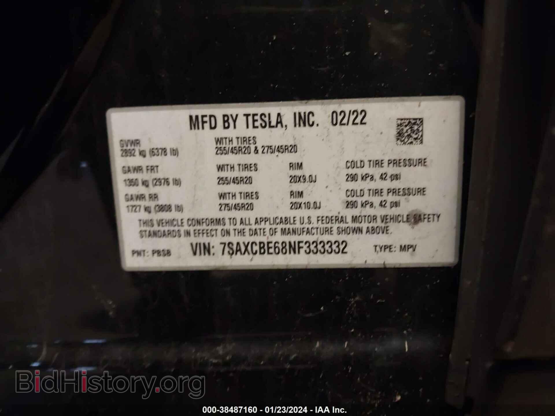 2022 TESLA MODEL X - VIN: 7SAXCBE68NF333332 - Фото 9
