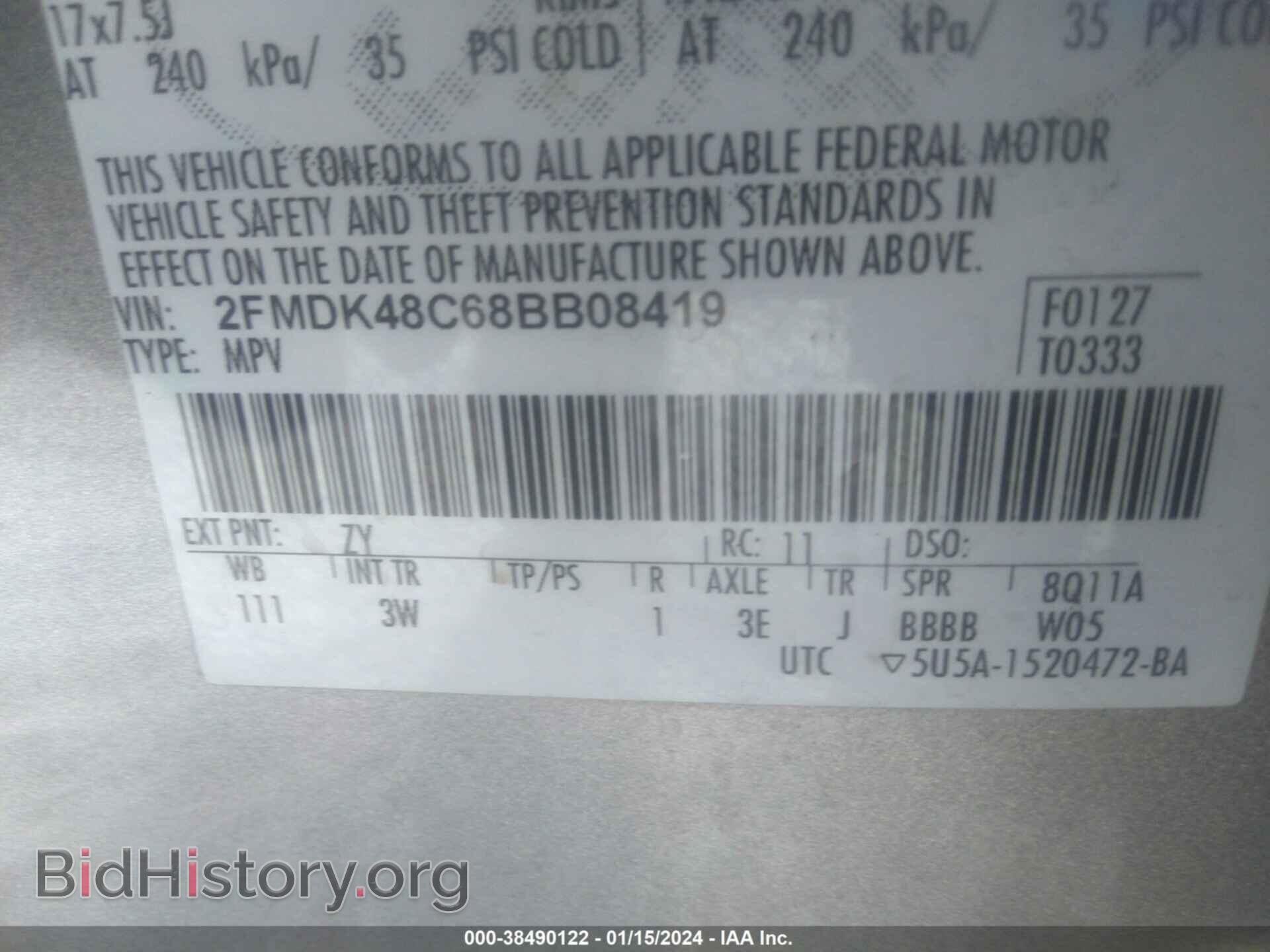 2008 FORD EDGE - VIN: 2FMDK48C68BB08419 - Photo 9