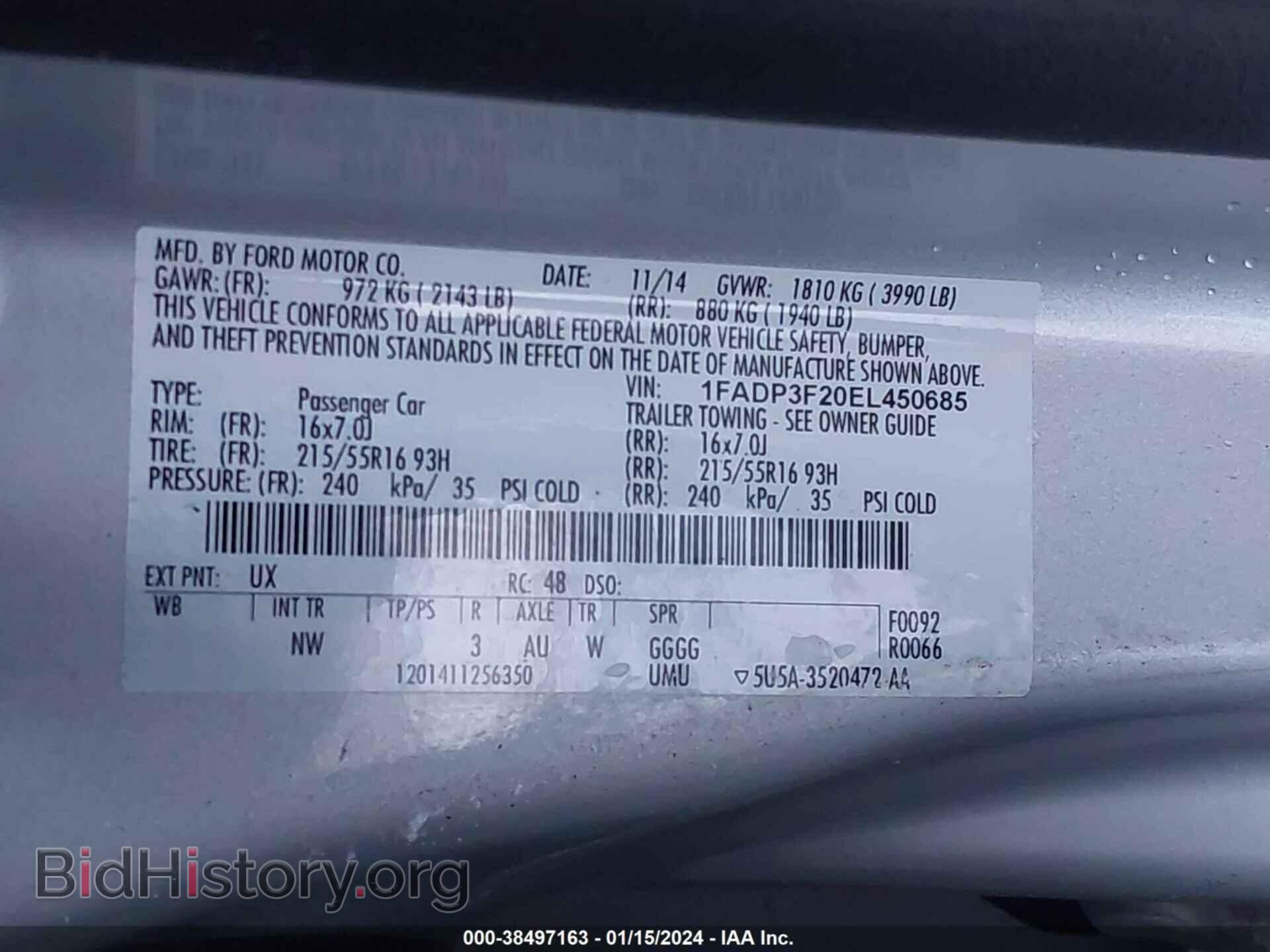 2014 FORD FOCUS - VIN: 1FADP3F20EL450685 - Photo 9