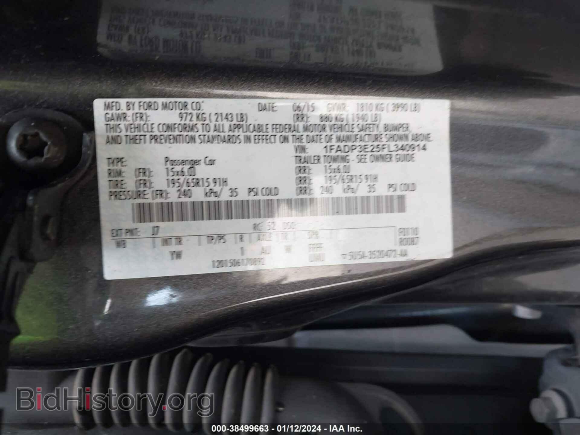 2015 FORD FOCUS - VIN: 1FADP3E25FL340914 - Фото 9