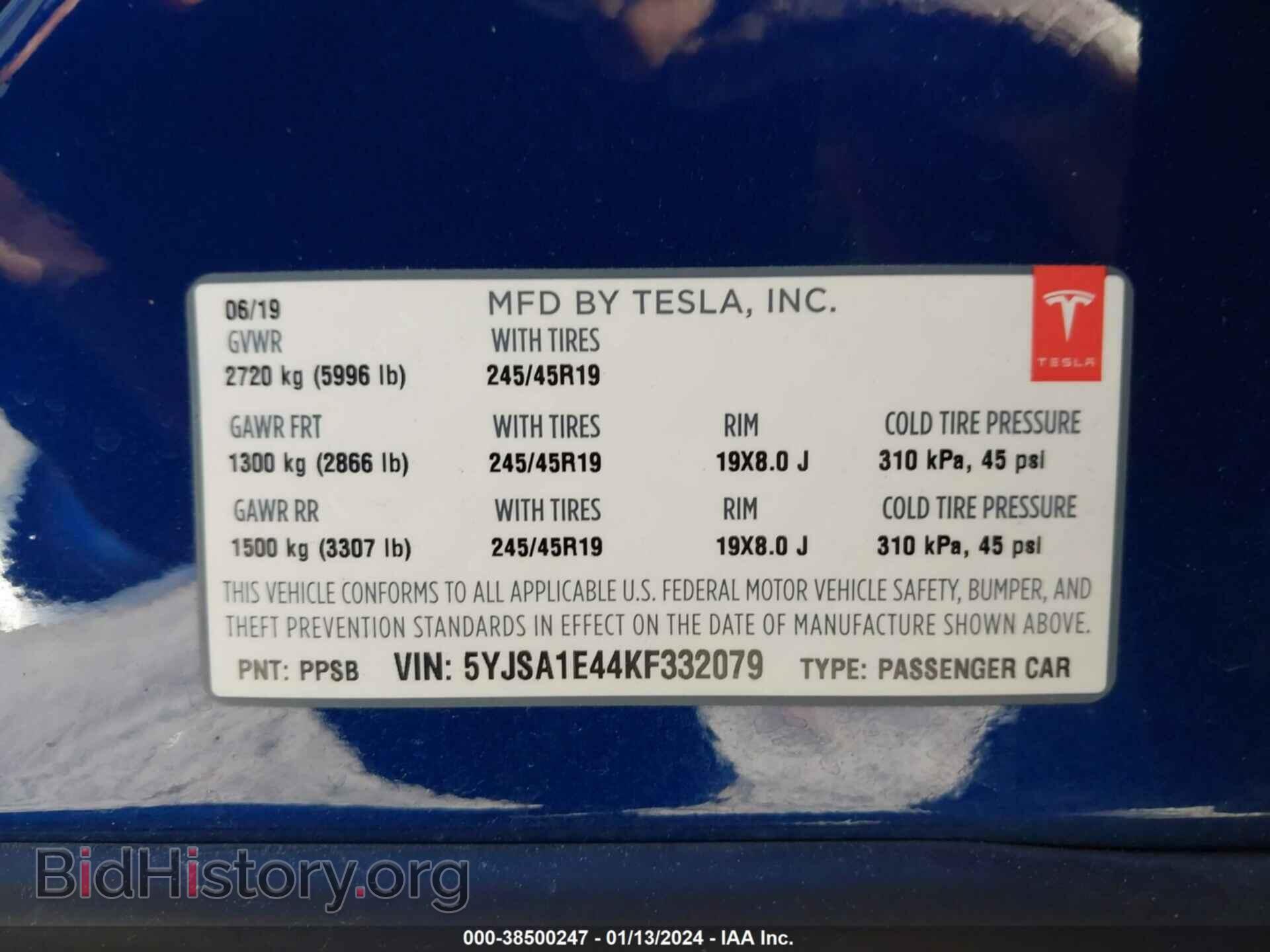 2019 TESLA MODEL S - VIN: 5YJSA1E44KF332079 - Photo 9