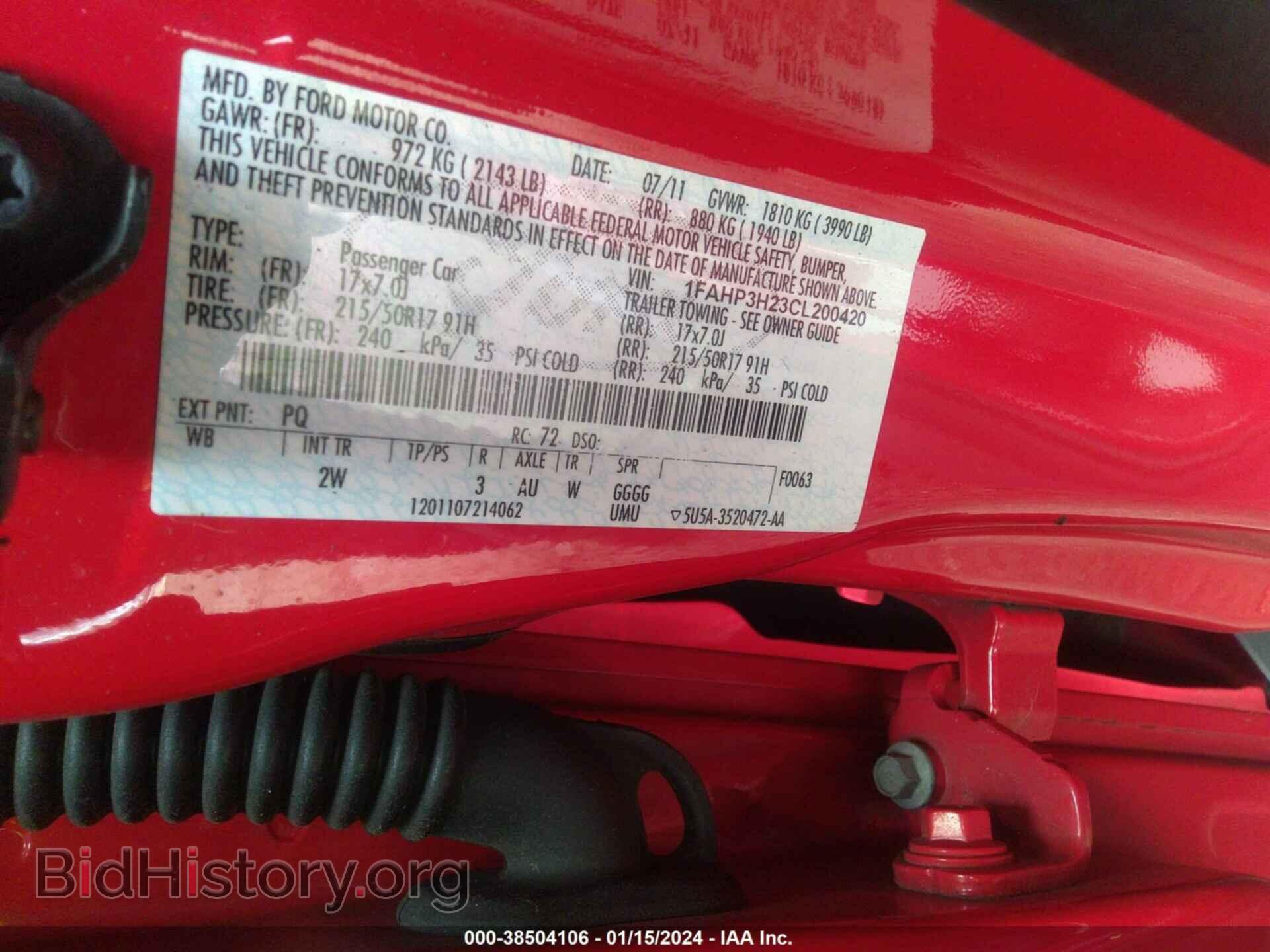 2012 FORD FOCUS - VIN: 1FAHP3H23CL200420 - Фото 9