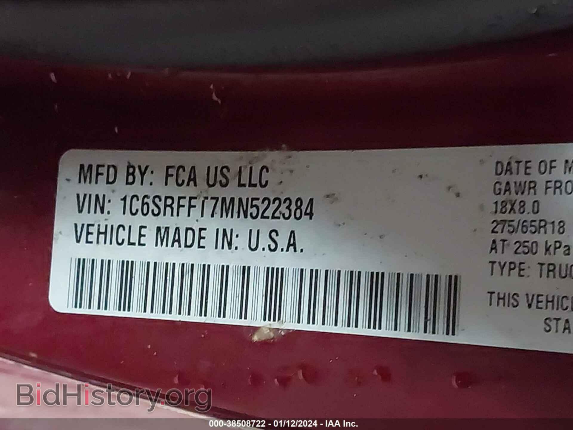 2021 RAM 1500 - VIN: 1C6SRFFT7MN522384 - Фото 9