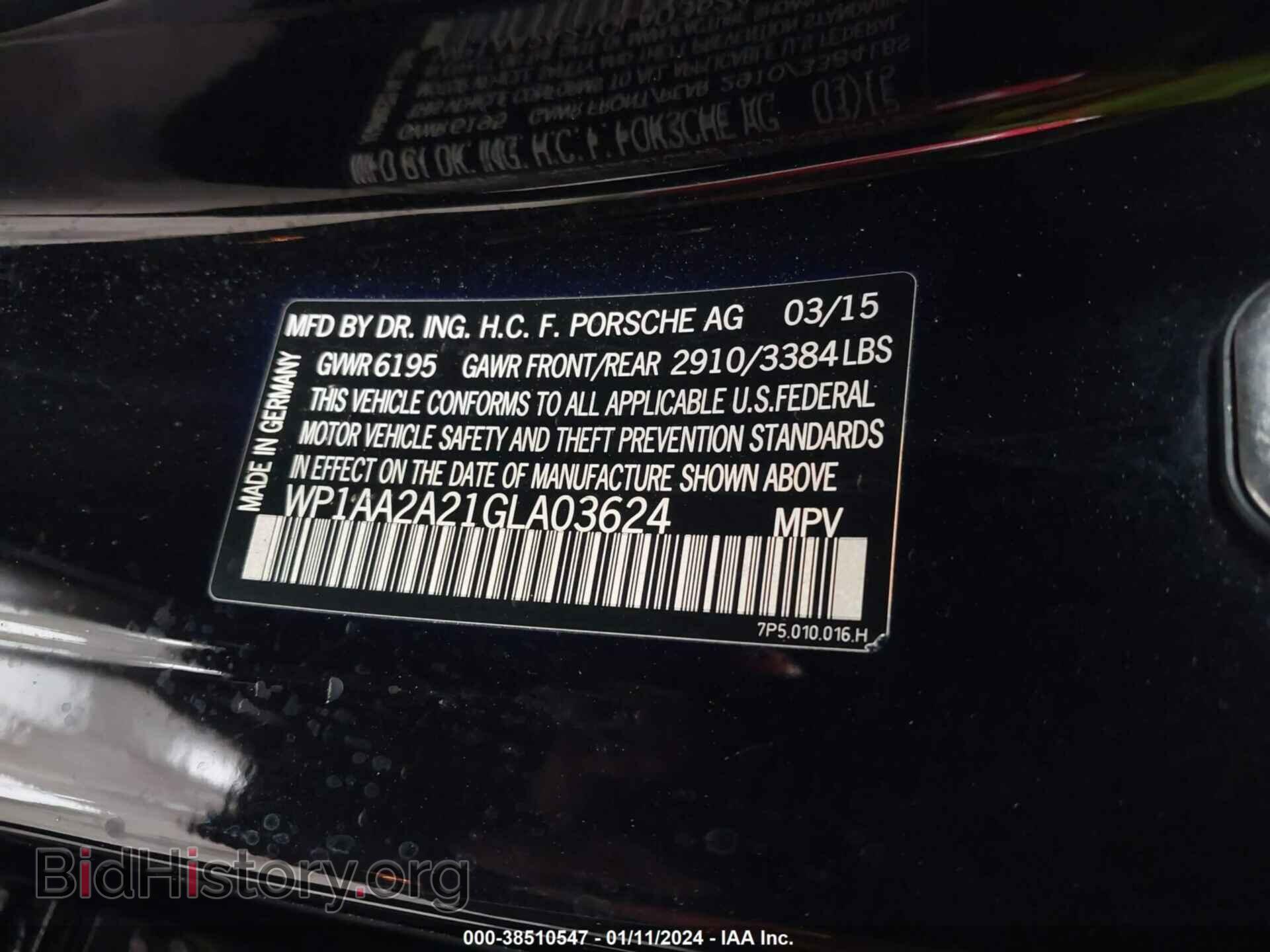2016 PORSCHE CAYENNE - VIN: WP1AA2A21GLA03624 - Photo 9