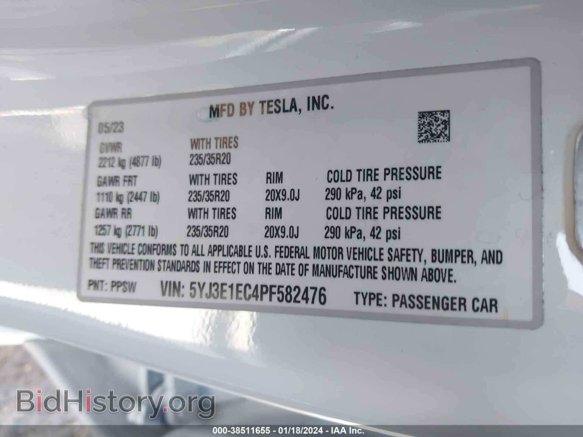 2023 TESLA MODEL 3 - VIN: 5YJ3E1EC4PF582476 - Фото 9