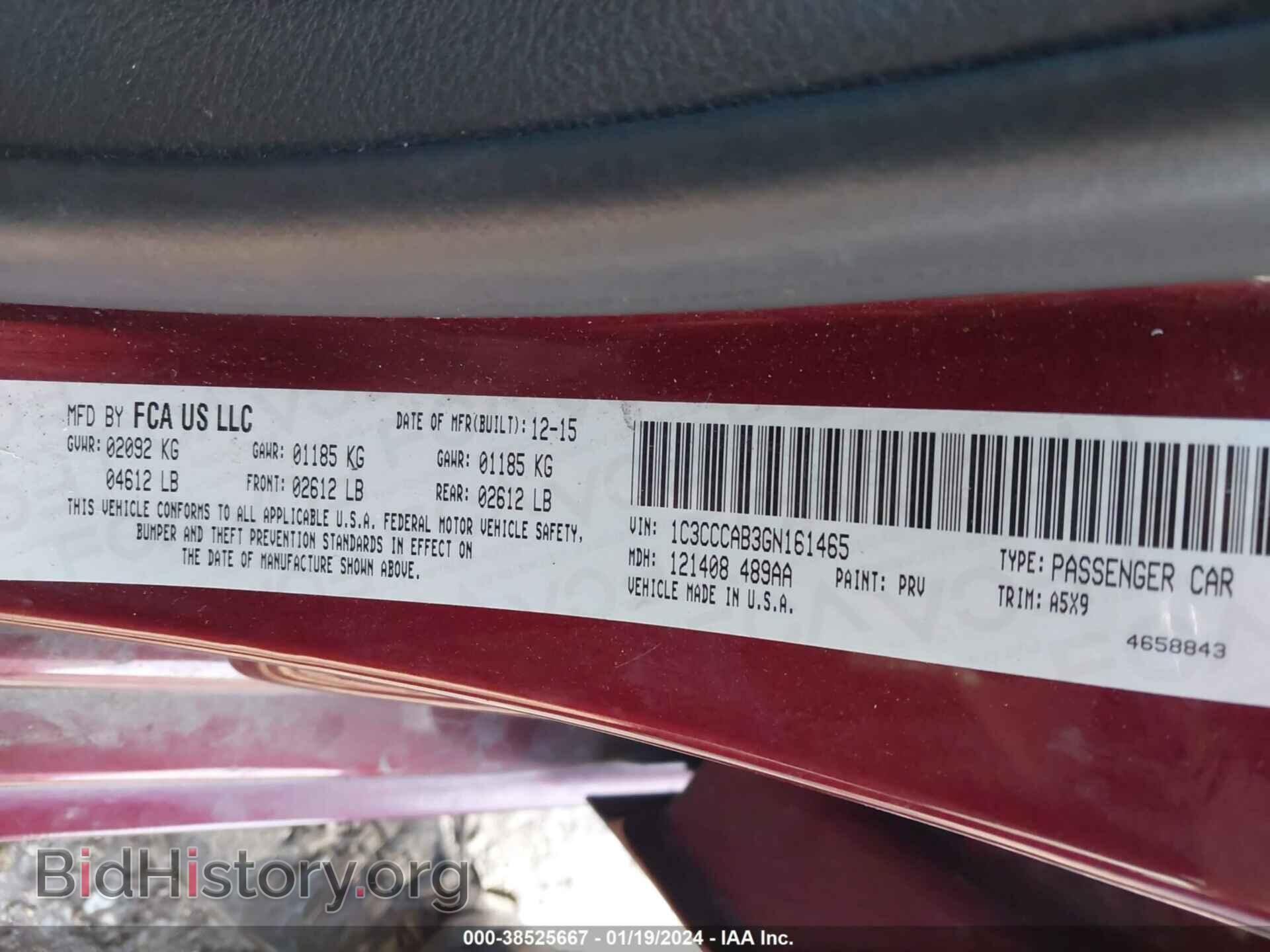 2016 CHRYSLER 200 - VIN: 1C3CCCAB3GN161465 - Фото 9