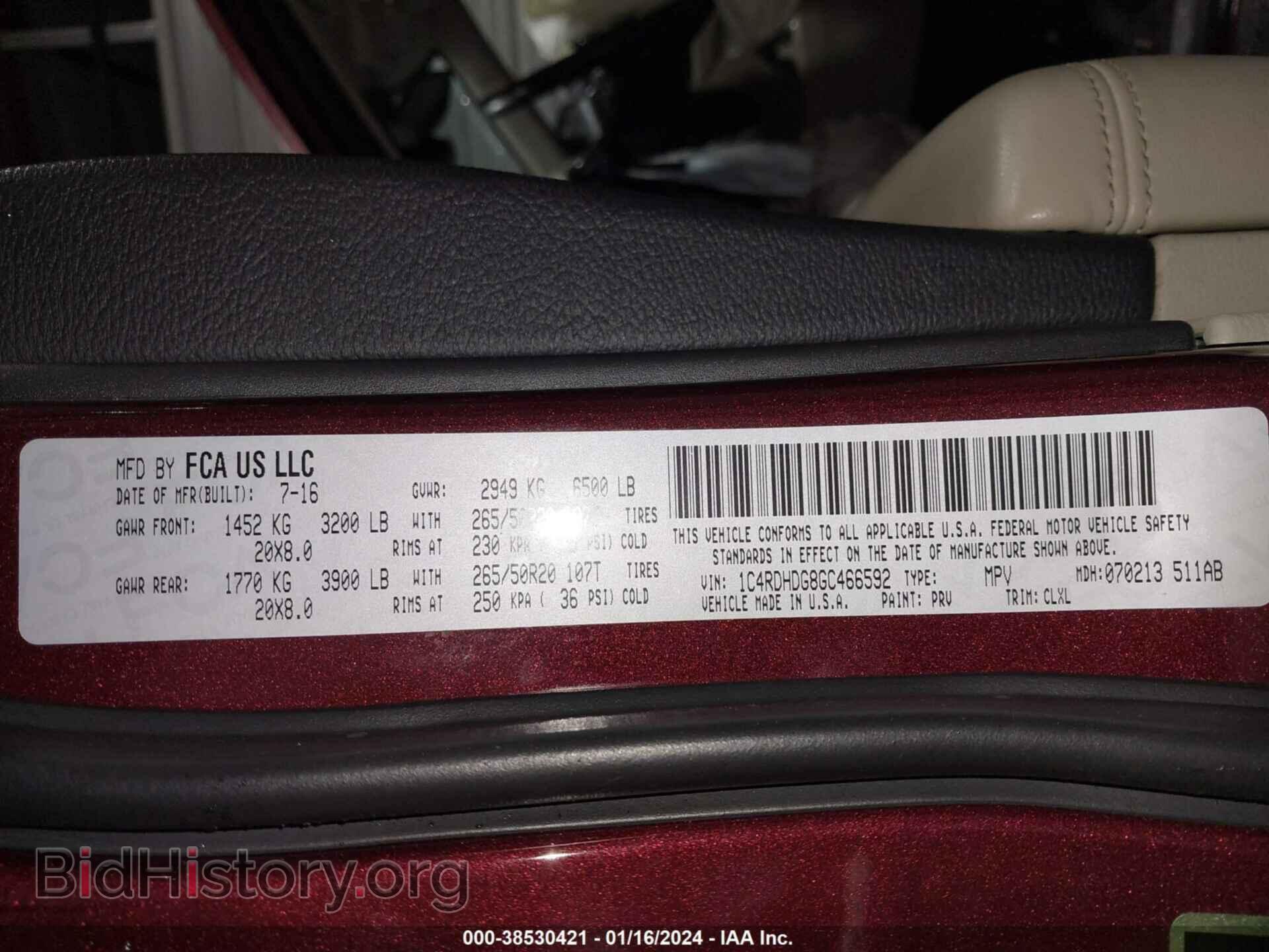 2016 DODGE DURANGO - VIN: 1C4RDHDG8GC466592 - Photo 9