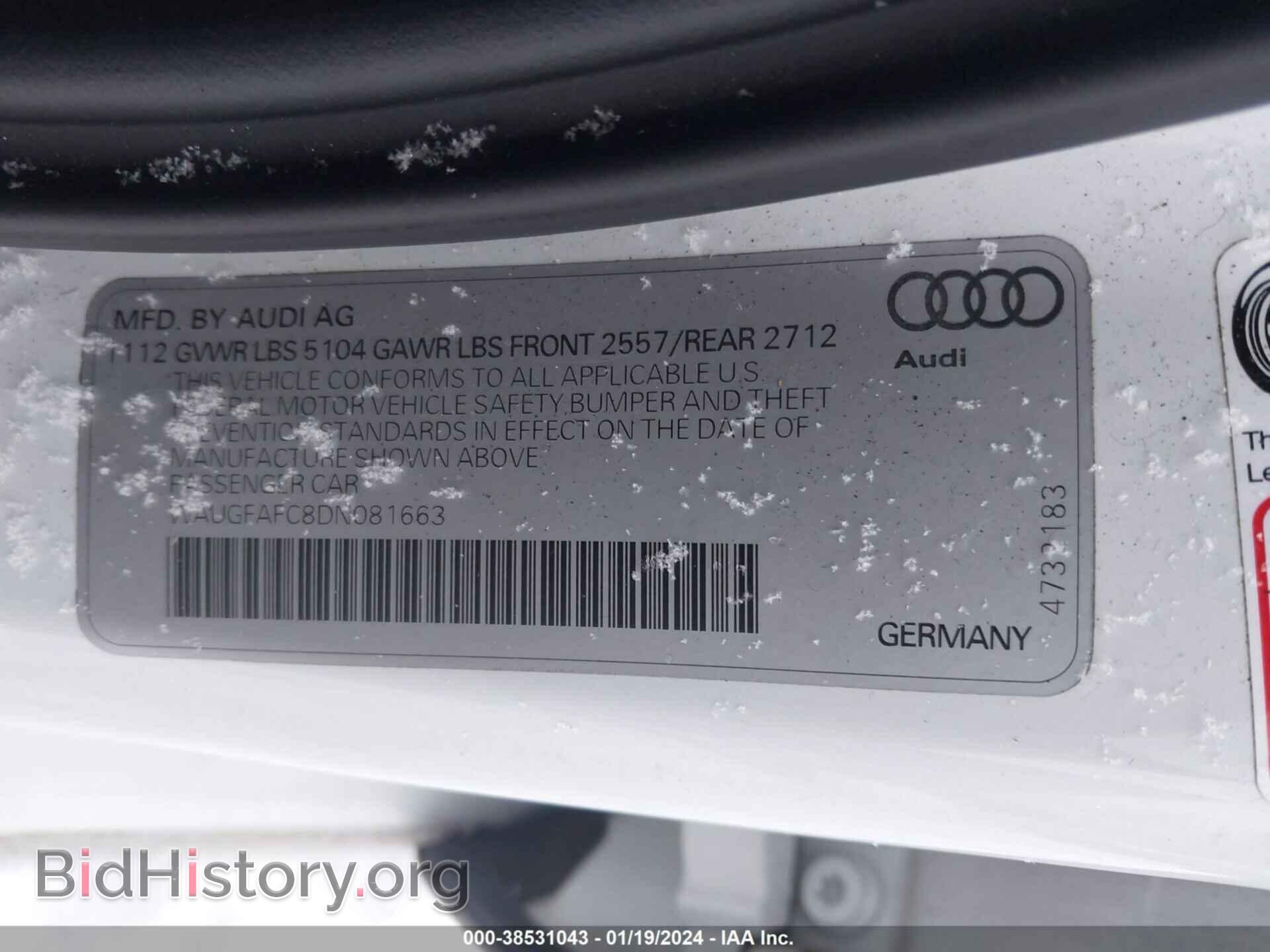 2013 AUDI A6 - VIN: WAUGFAFC8DN081663 - Photo 9