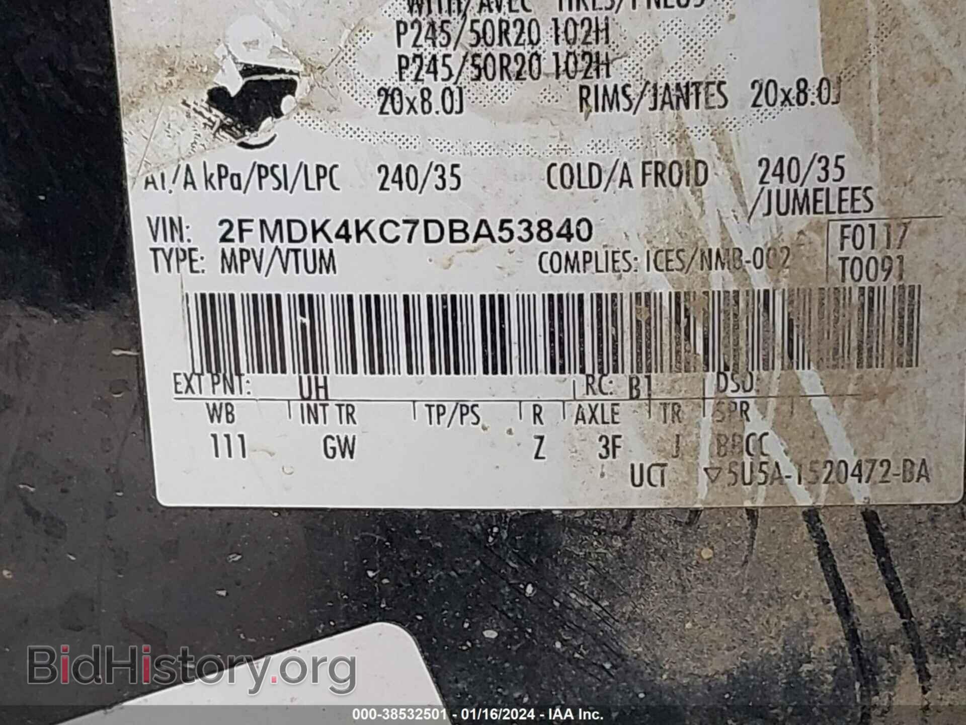 2013 FORD EDGE - VIN: 2FMDK4KC7DBA53840 - Фото 9