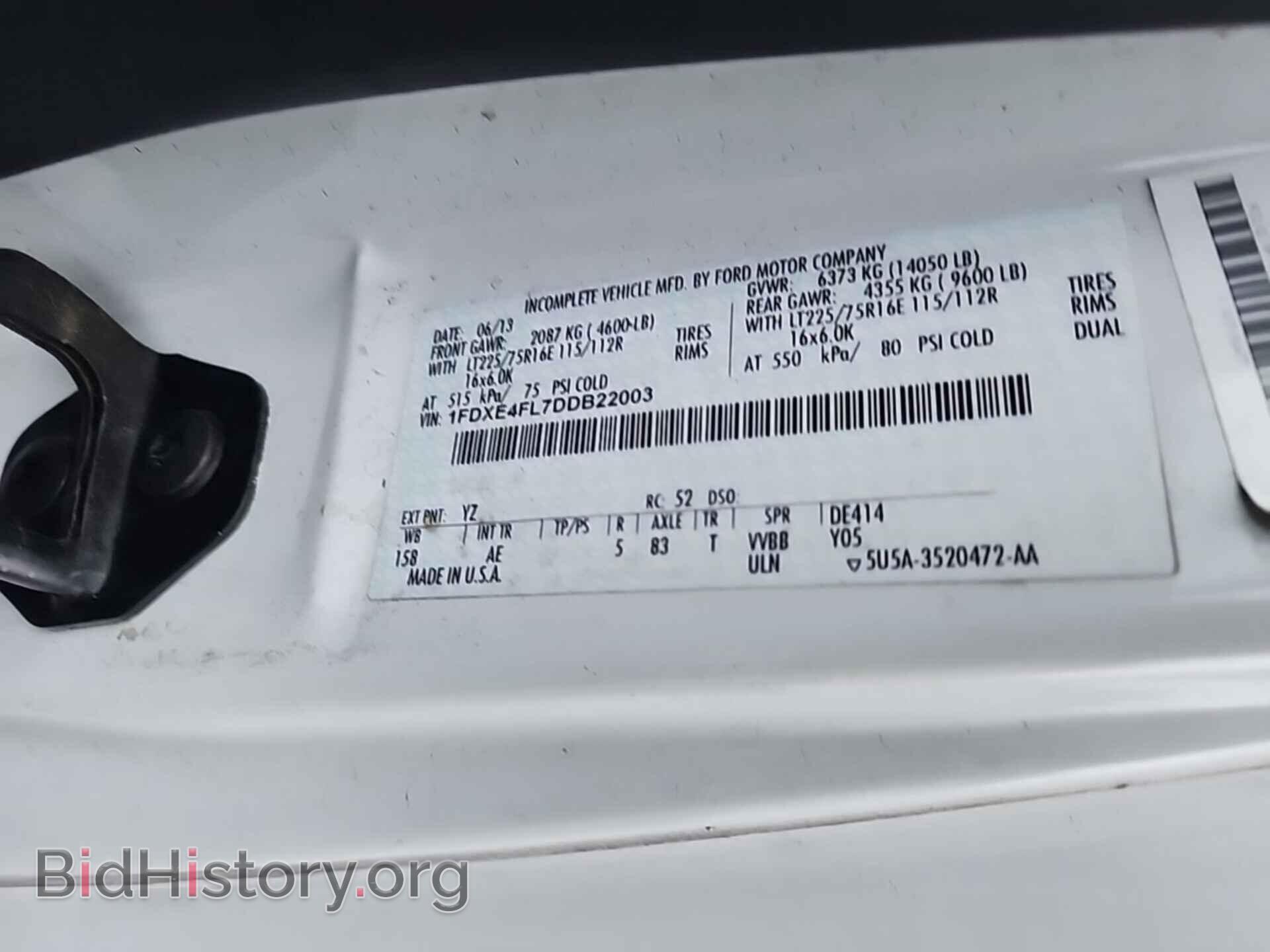 2013 FORD E-450 CUTAWAY - VIN: 1FDXE4FL7DDB22003 - Фото 3