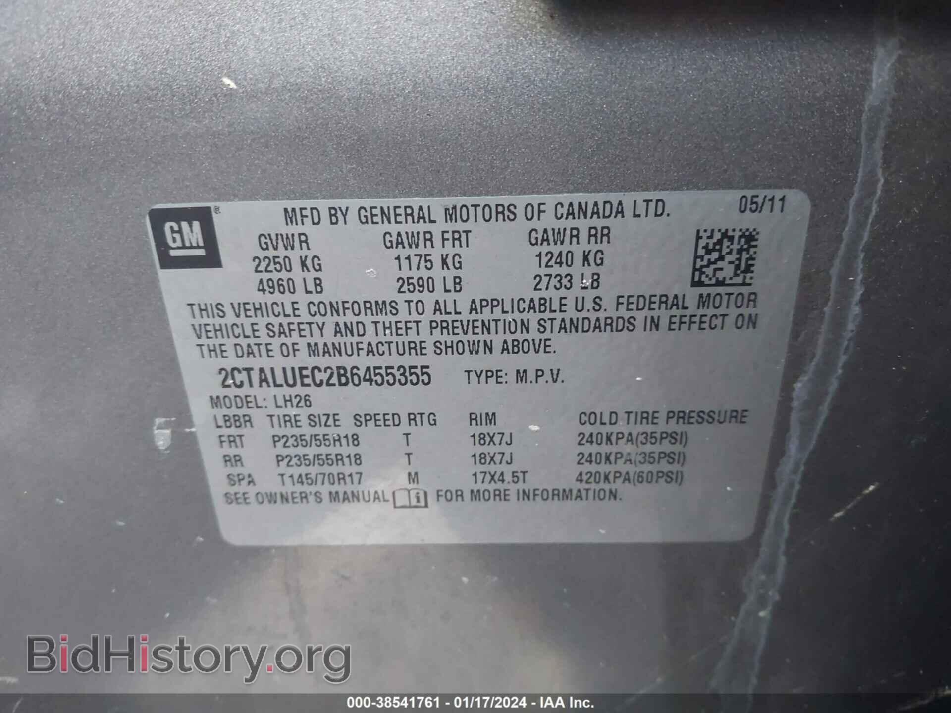 2011 GMC TERRAIN - VIN: 2CTALUEC2B6455355 - Photo 9