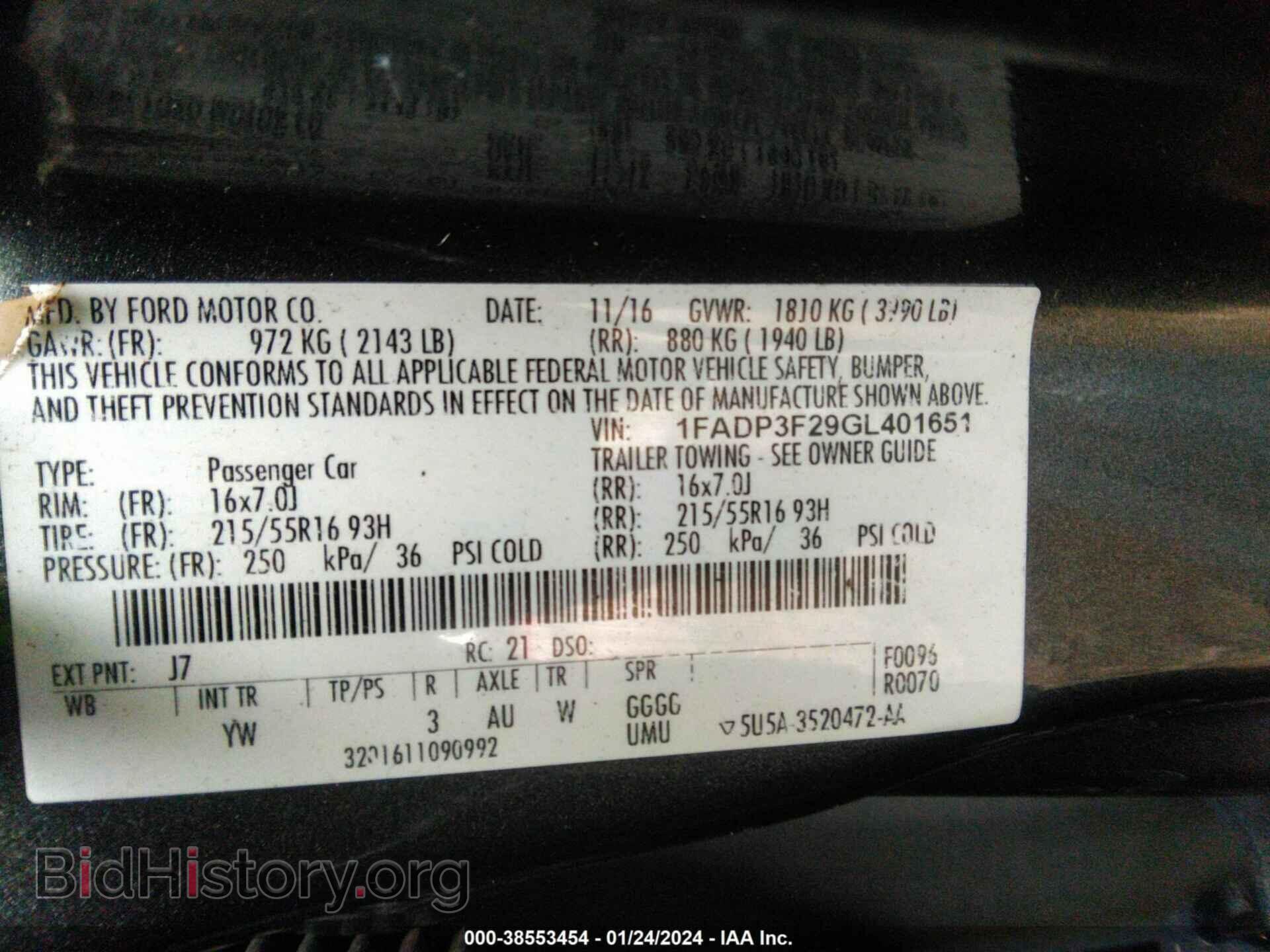 2016 FORD FOCUS - VIN: 1FADP3F29GL401651 - Фото 9