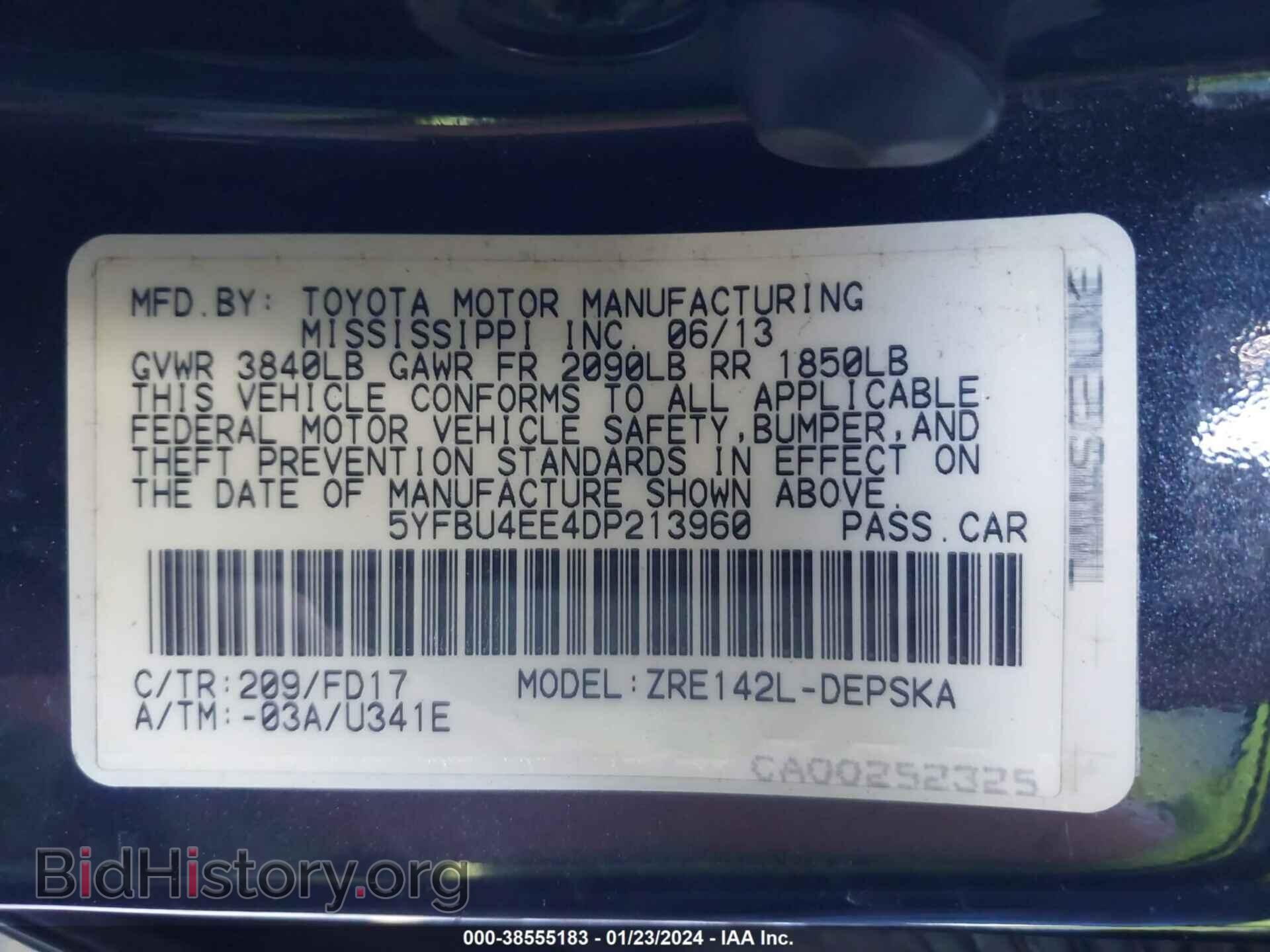 2013 TOYOTA COROLLA - VIN: 5YFBU4EE4DP213960 - Фото 9