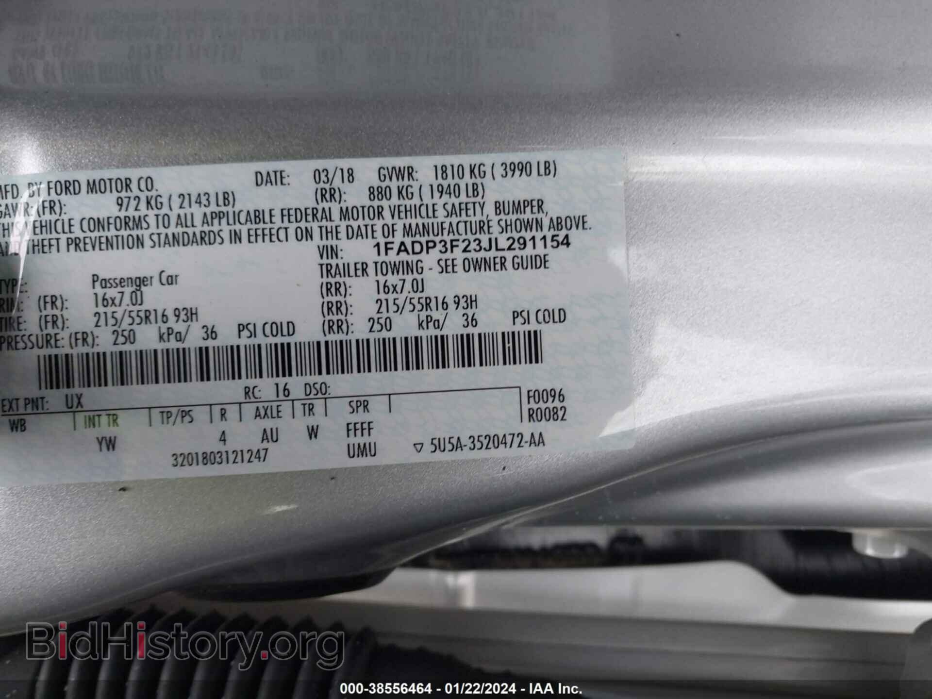 2018 FORD FOCUS - VIN: 1FADP3F23JL291154 - Фото 9