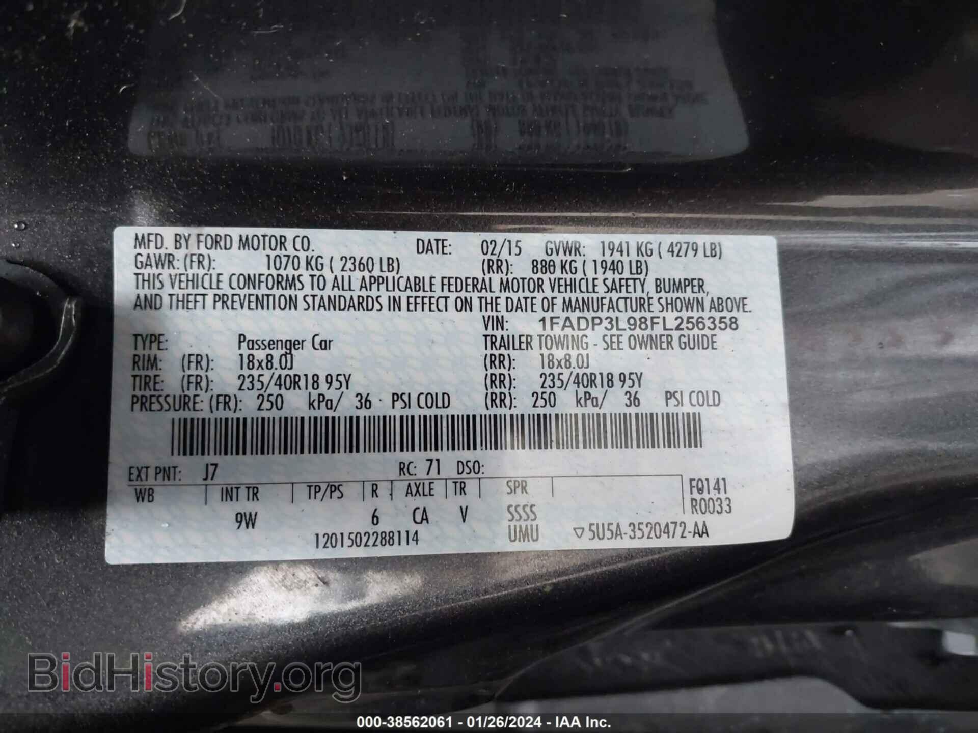 2015 FORD FOCUS ST - VIN: 1FADP3L98FL256358 - Фото 9