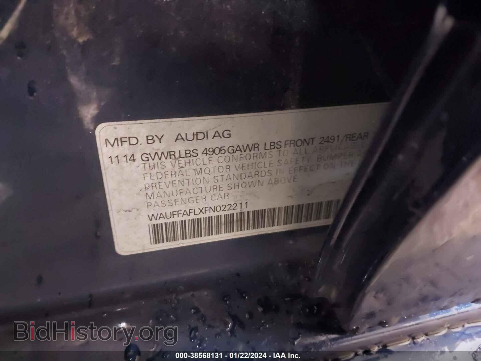 2015 AUDI A4 - VIN: WAUFFAFLXFN022211 - Фото 9