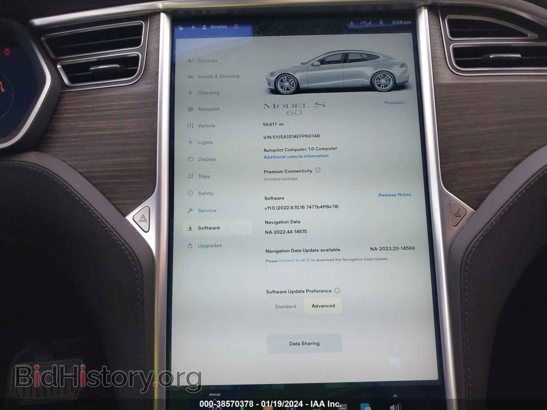 2014 TESLA MODEL S - VIN: 5YJSA1S14EFP60748 - Photo 7