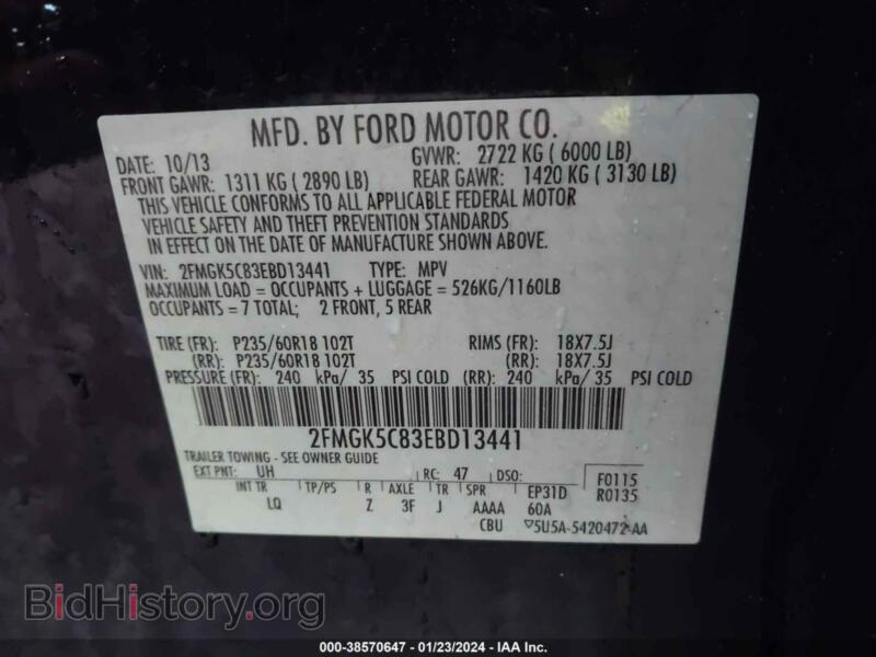 2014 Ford FLEX (VIN 2FMGK5C83EBD13441) — фото 9 из 16