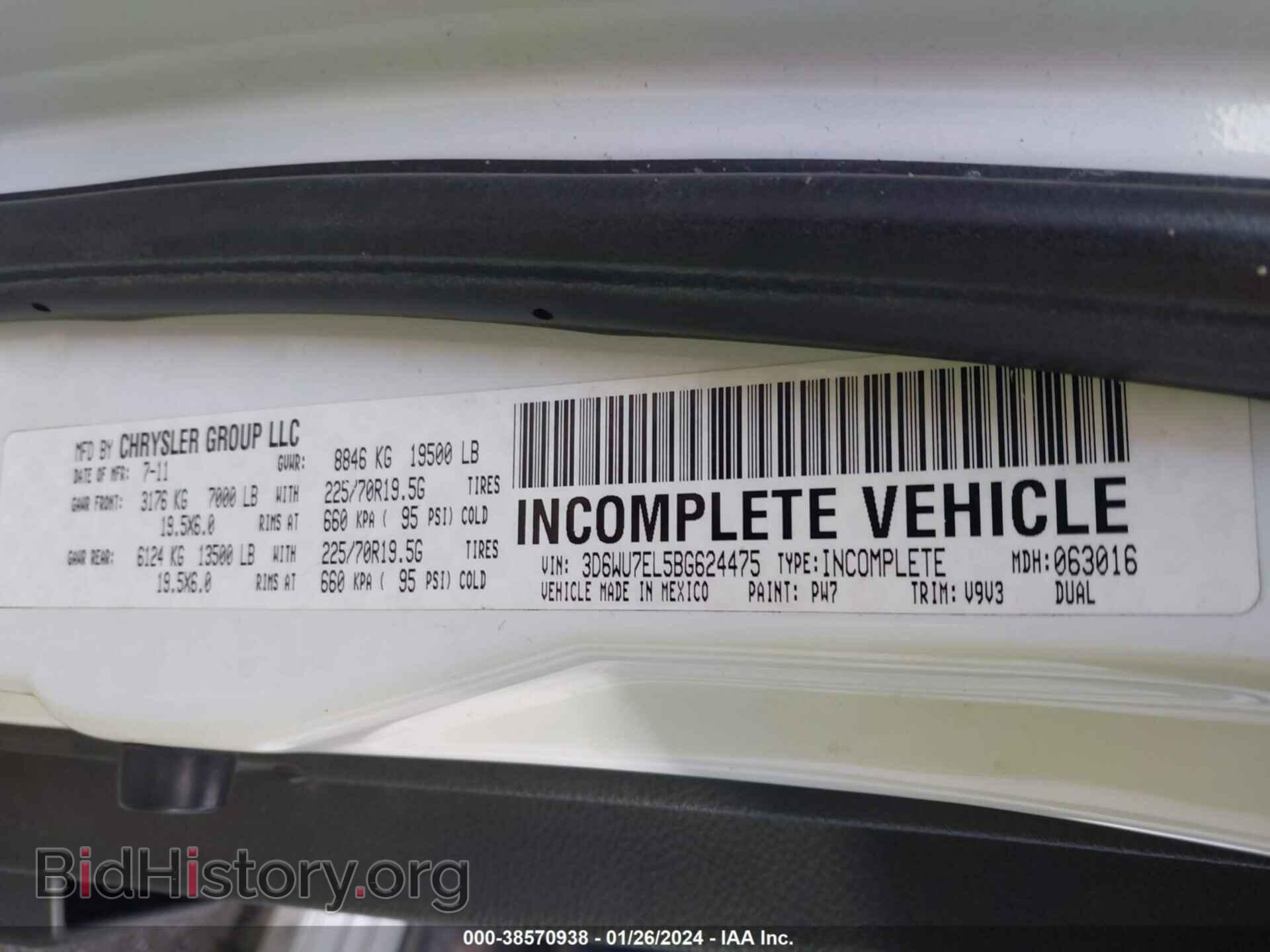 2011 RAM RAM 5500 HD CHASSIS - VIN: 3D6WU7EL5BG624475 - Фото 9