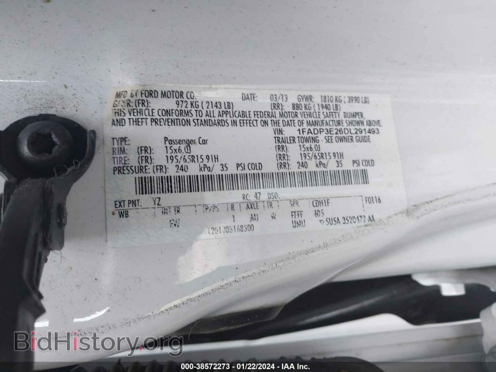 2013 FORD FOCUS - VIN: 1FADP3E26DL291493 - Фото 9