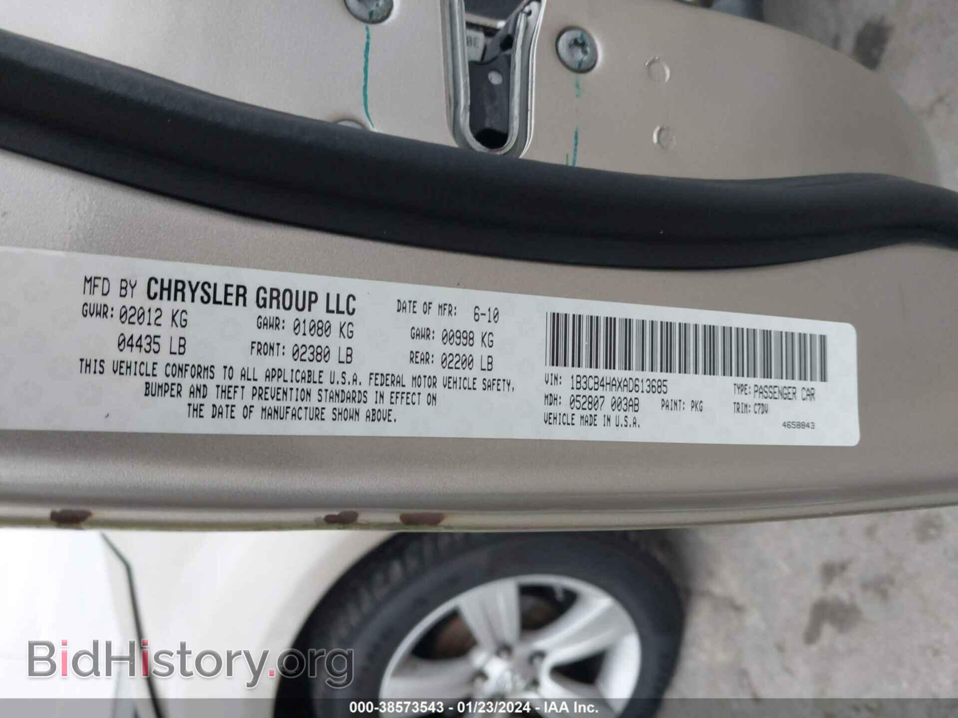 2010 DODGE CALIBER - VIN: 1B3CB4HAXAD613685 - Photo 9