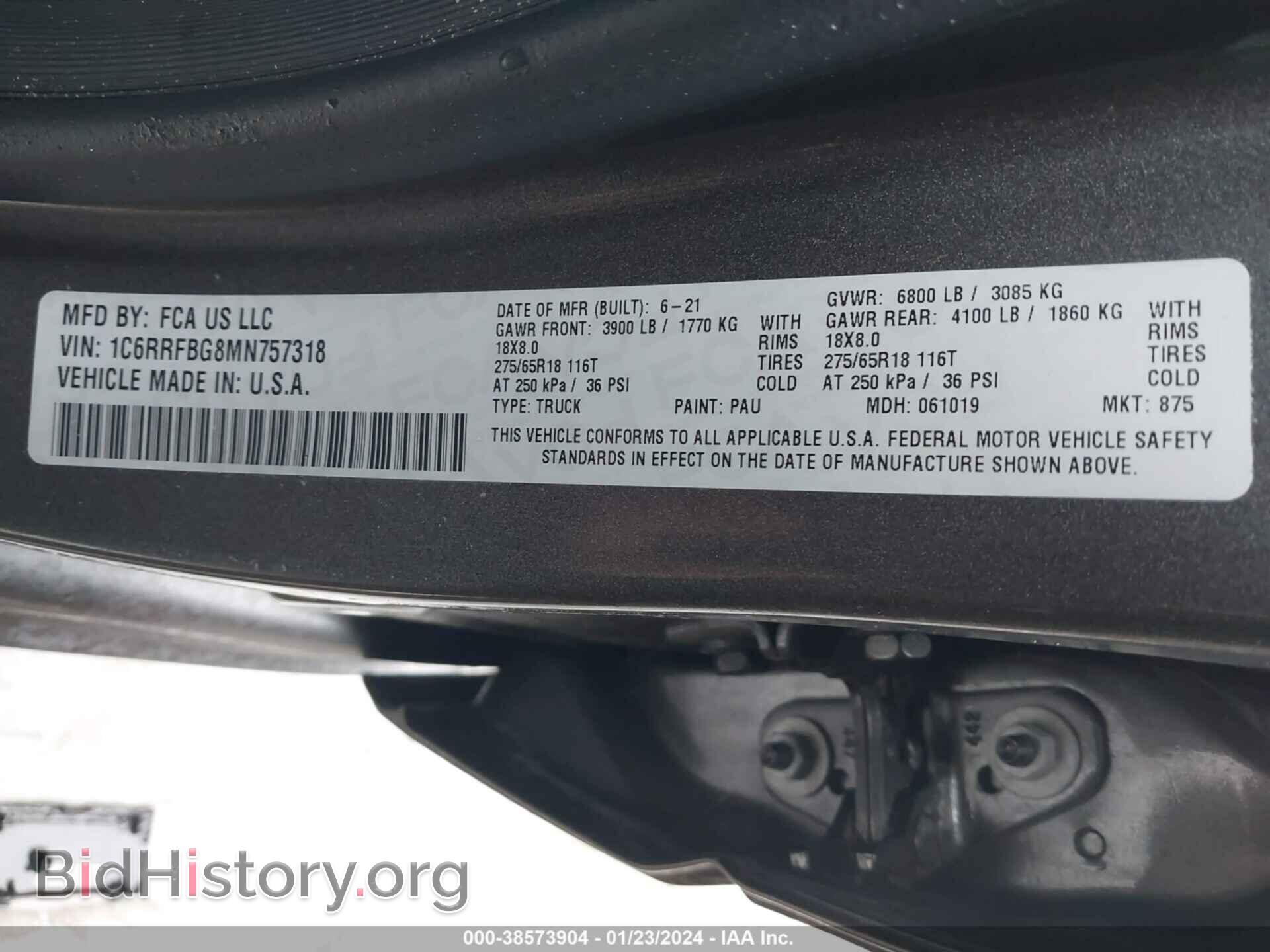 2021 RAM 1500 - VIN: 1C6RRFBG8MN757318 - Фото 9
