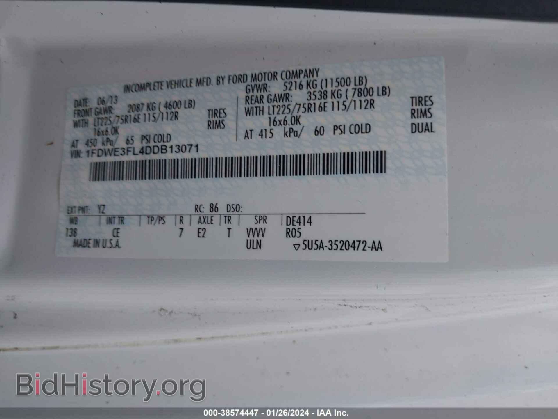 2013 FORD E-350 CUTAWAY - VIN: 1FDWE3FL4DDB13071 - Фото 9