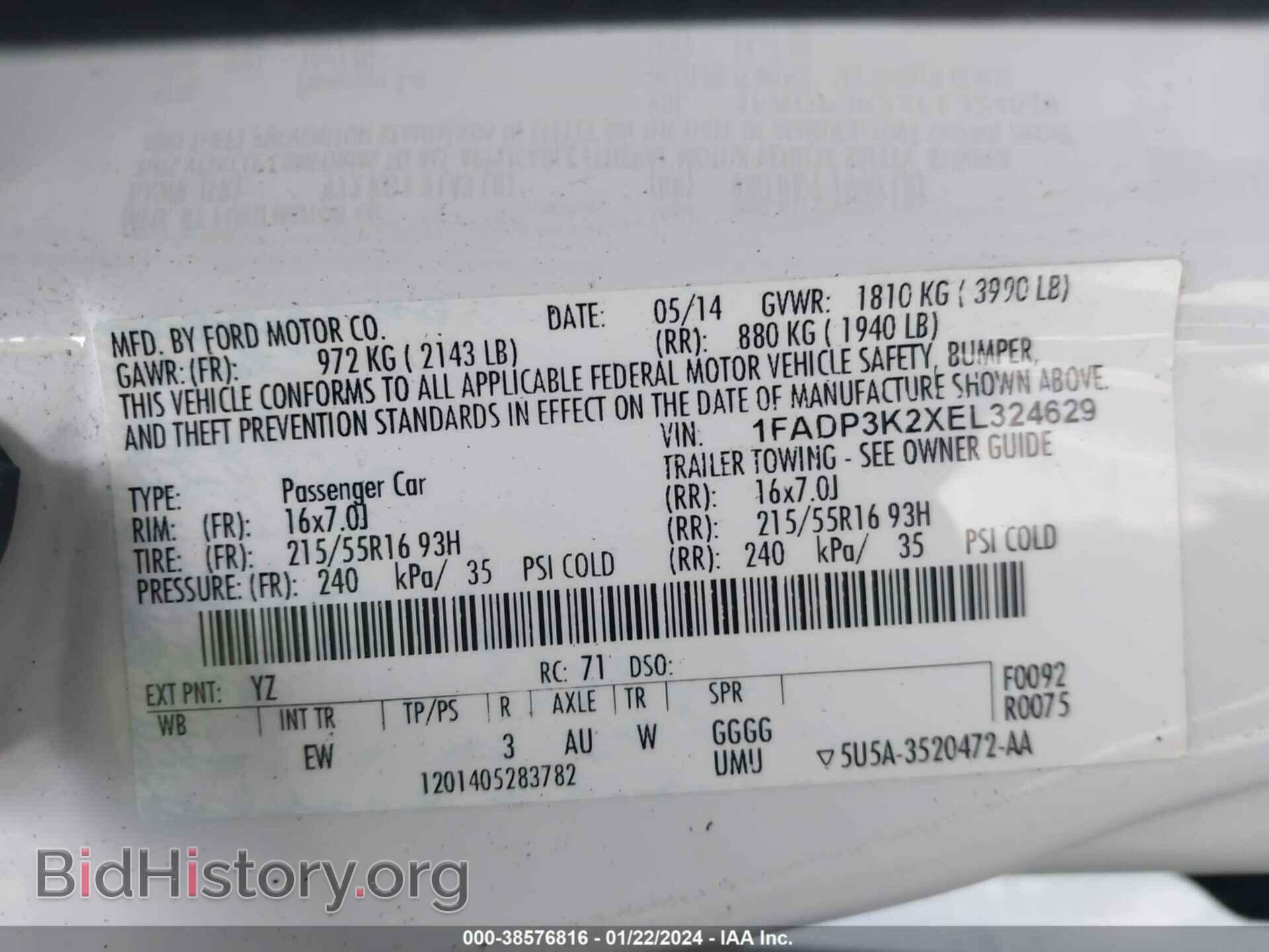 2014 FORD FOCUS - VIN: 1FADP3K2XEL324629 - Photo 9