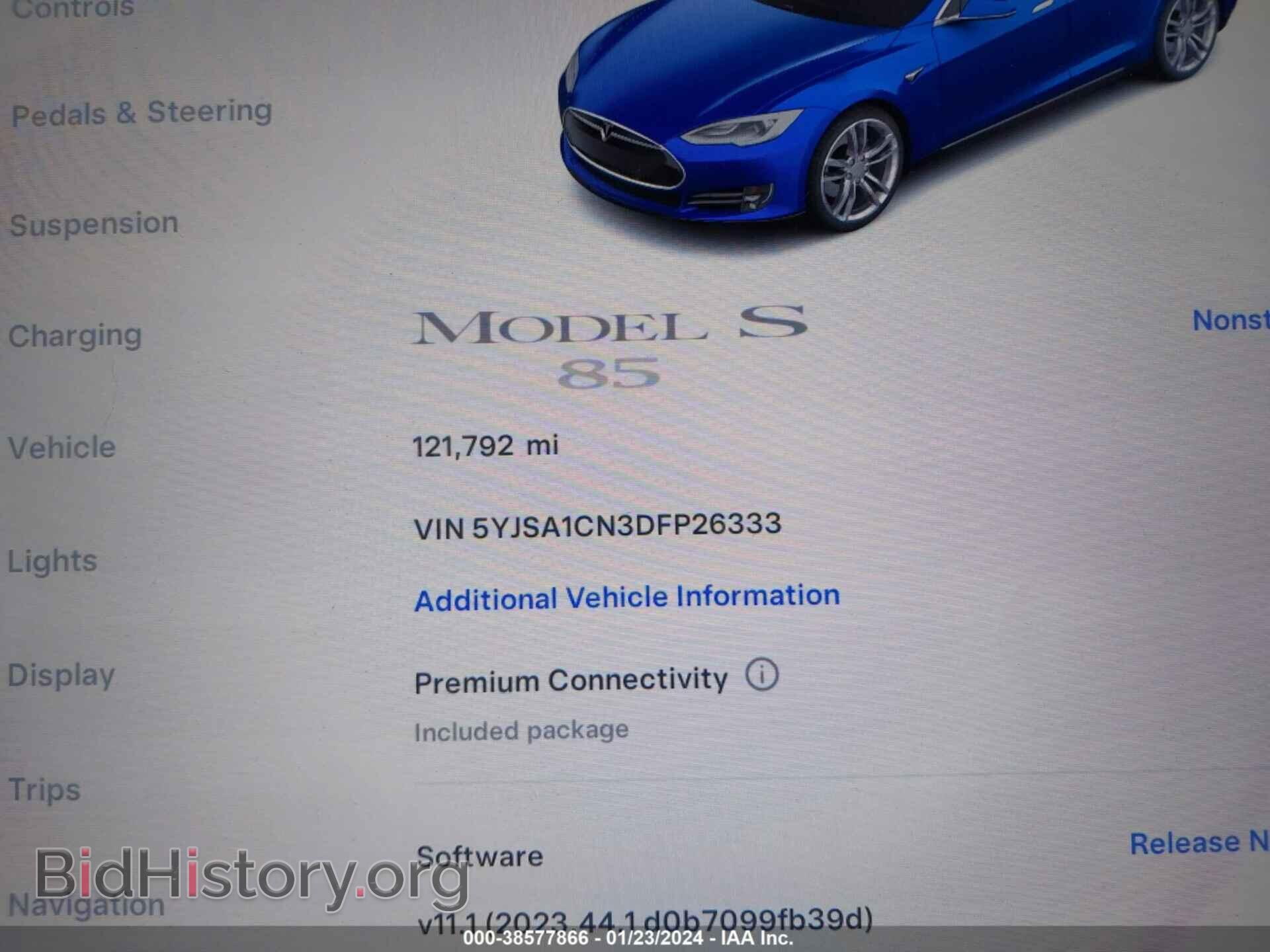 2013 TESLA MODEL S - VIN: 5YJSA1CN3DFP26333 - Фото 15