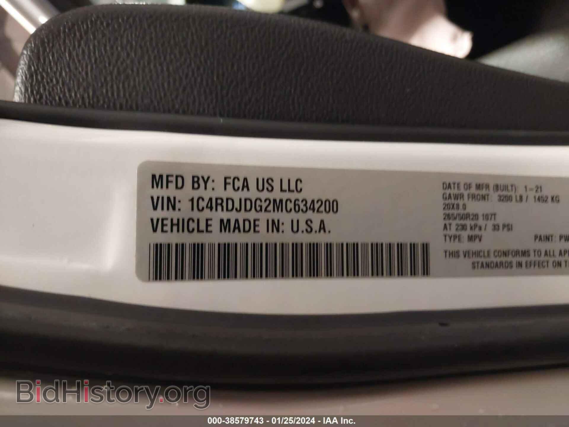 2021 DODGE DURANGO - VIN: 1C4RDJDG2MC634200 - Фото 9