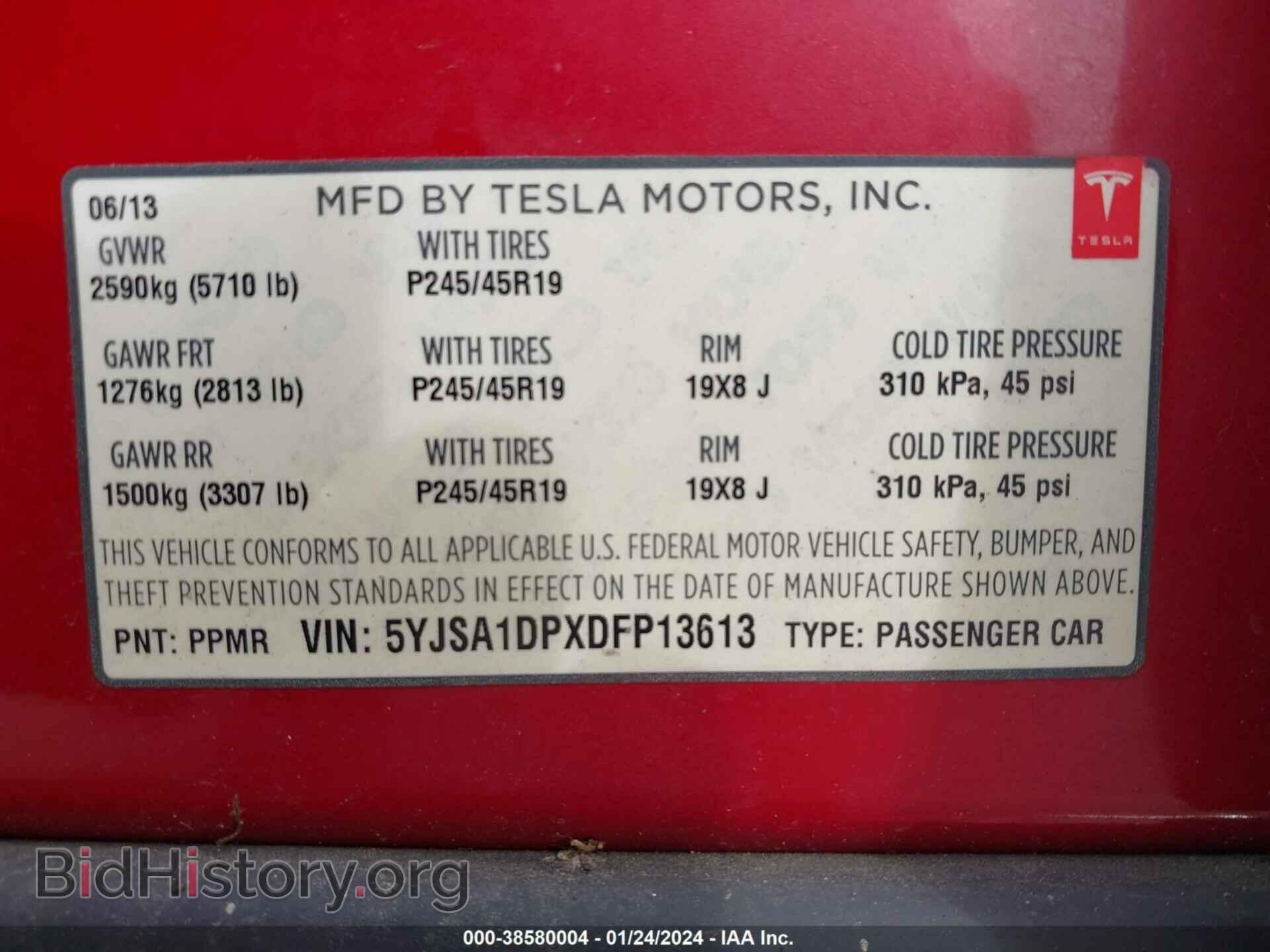 2013 TESLA MODEL S - VIN: 5YJSA1DPXDFP13613 - Photo 9