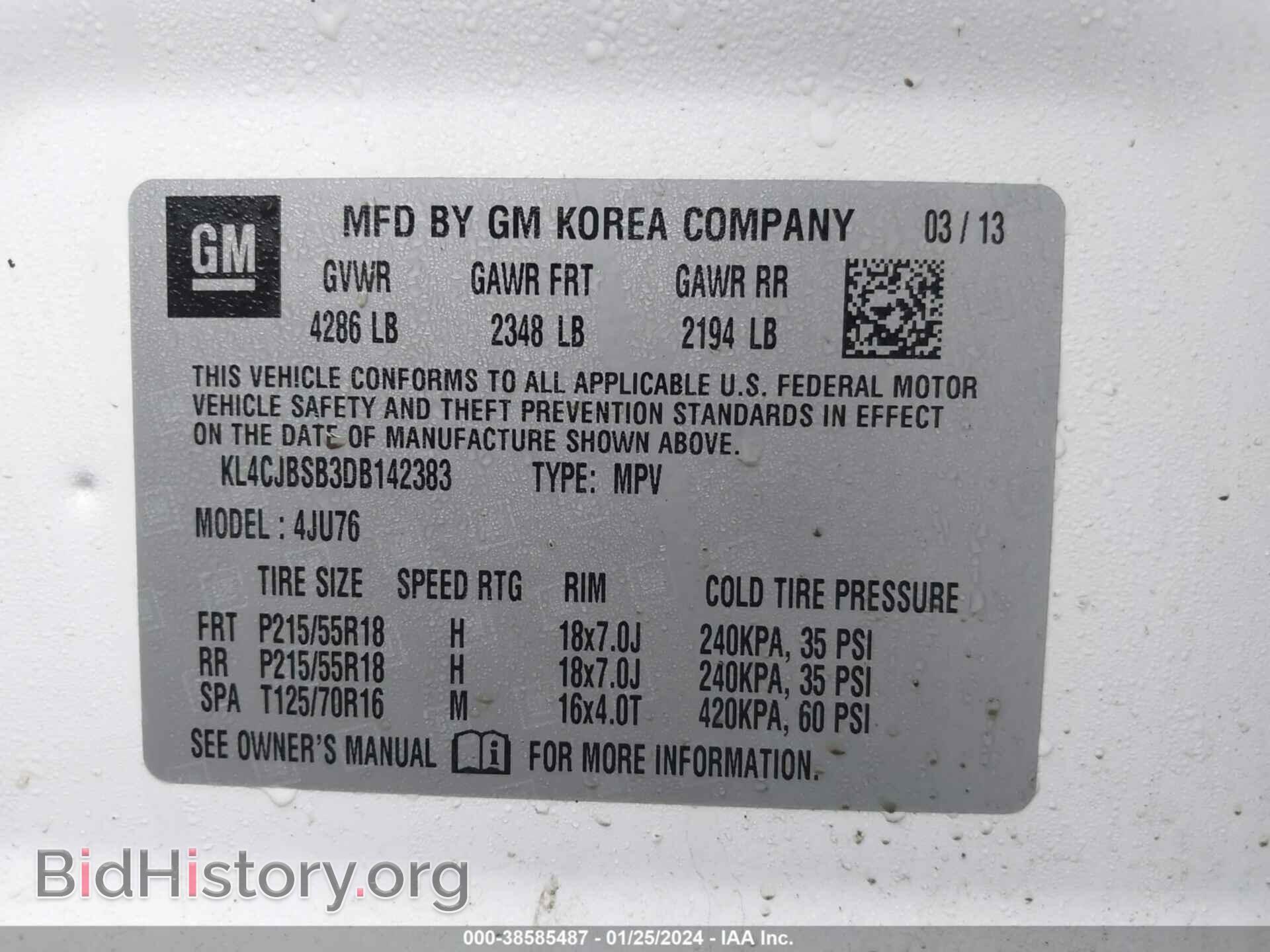 2013 BUICK ENCORE - VIN: KL4CJBSB3DB142383 - Photo 9